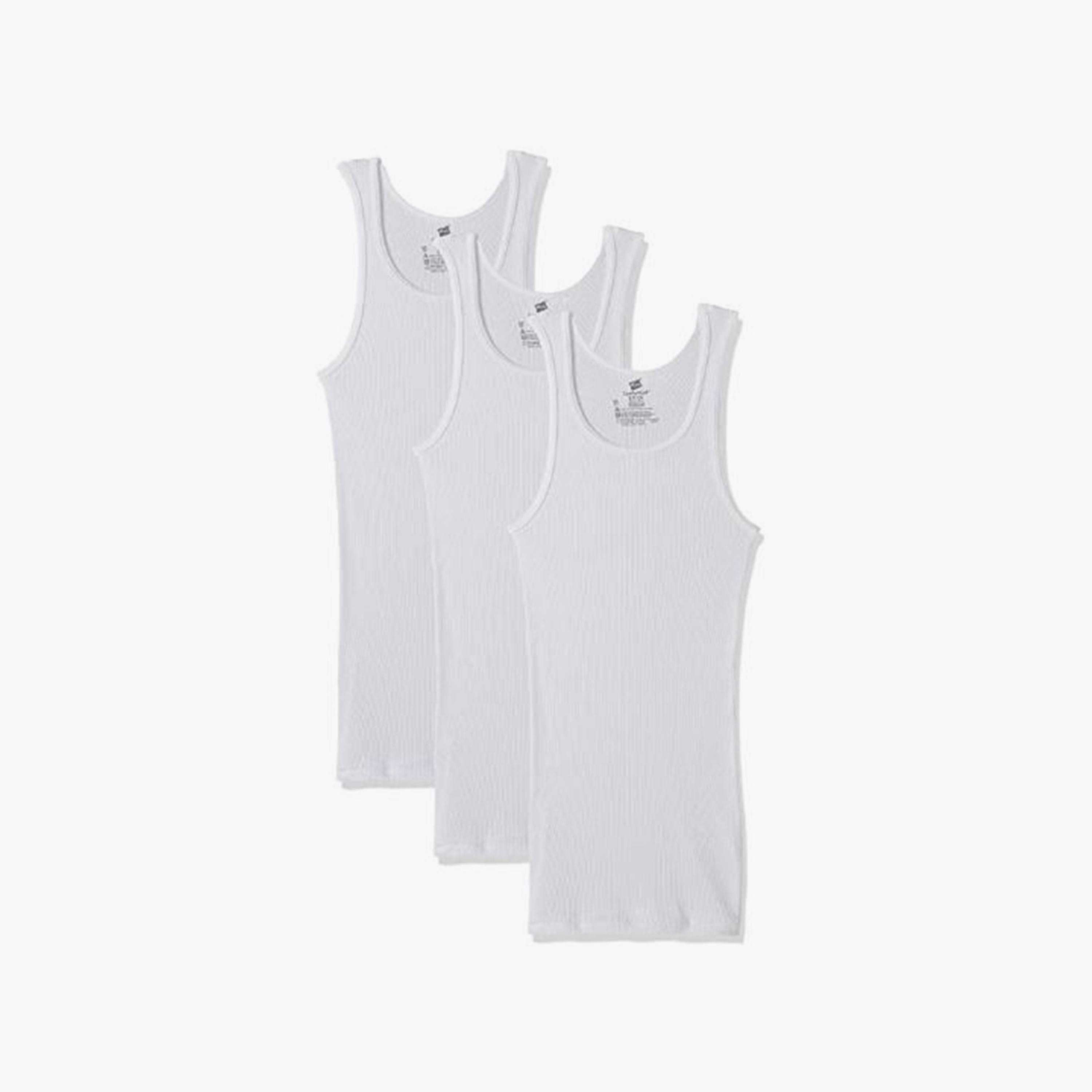 Hanes Pack of 3 Plain Men's Vest-men-clothing-innerwear-vests-image-2