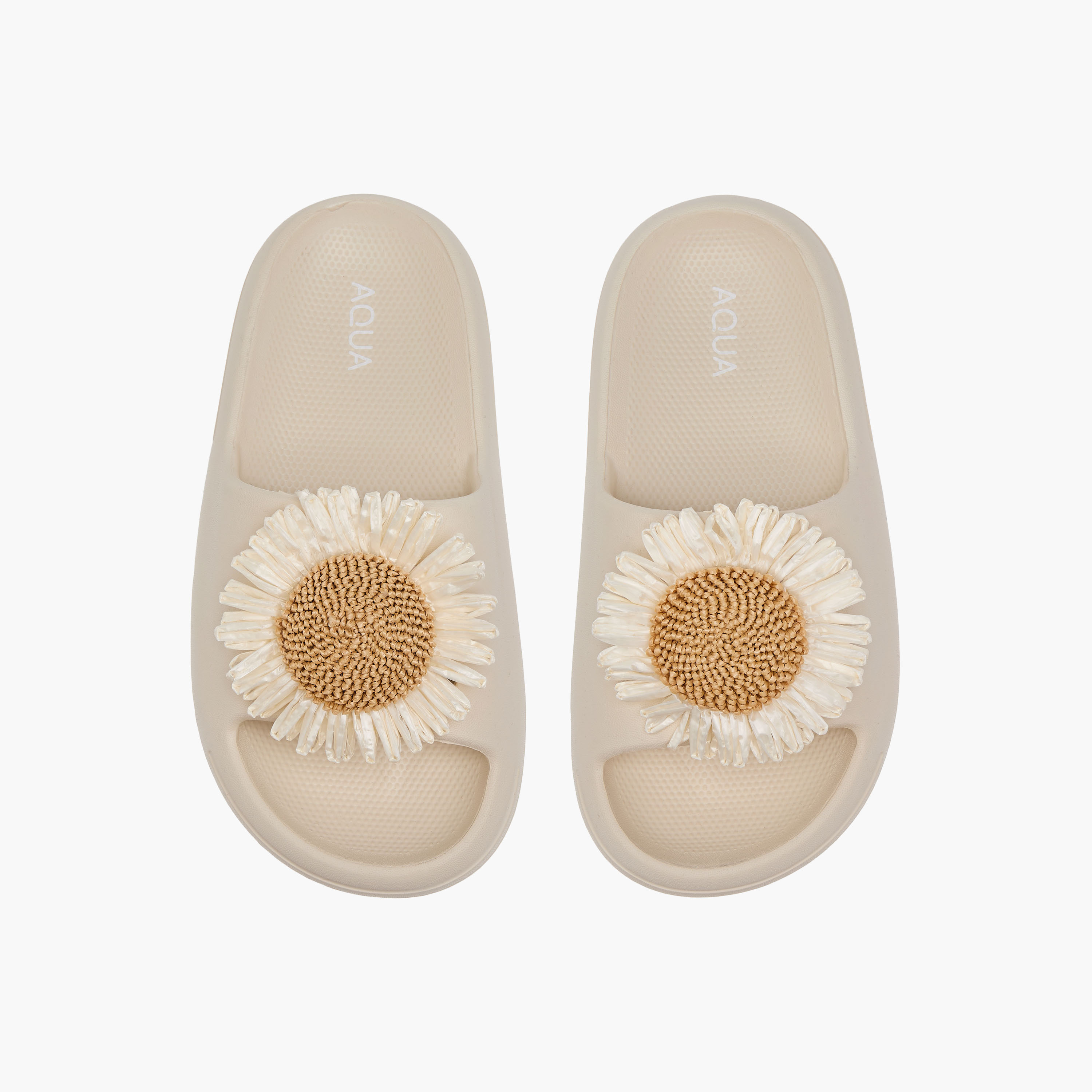 Aqua Floral Accent Slip-On Slides-girls-shoes-flipflopsandslides-image-1