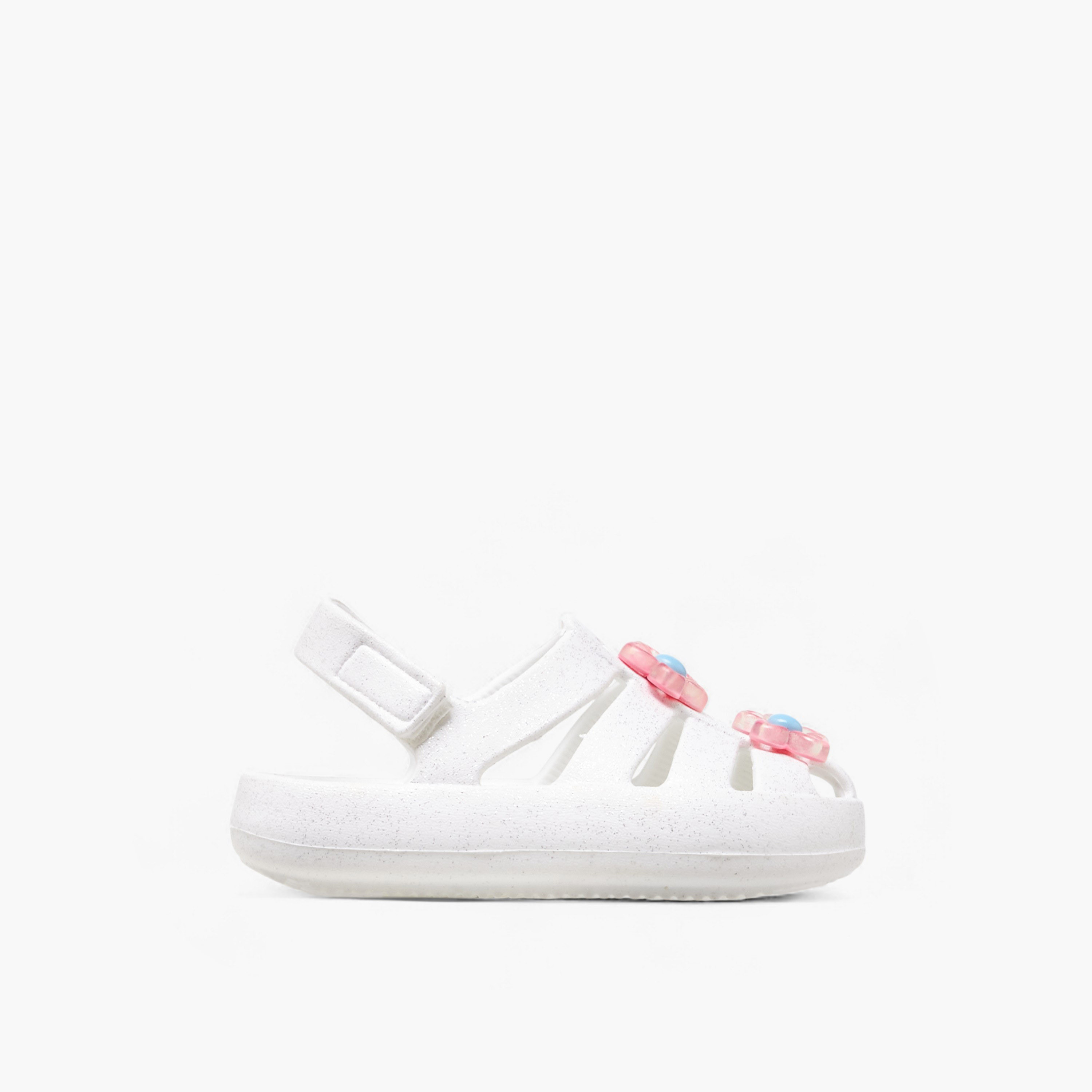 Aqua Girls Floral Accent Hook and Loop Strap Sandals-girls-shoes-sandals-image-3
