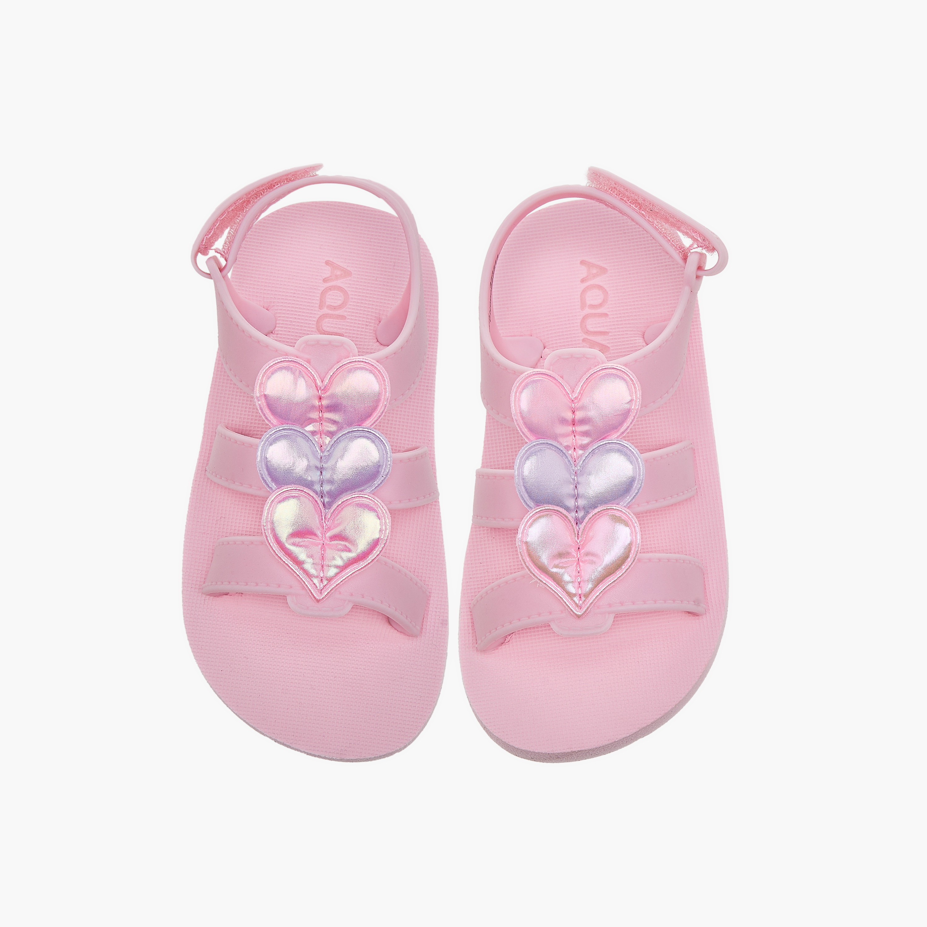 Aqua Girls' Heart Accent Sandals with Hook and Loop Closure-girls-shoes-sandals-image-1