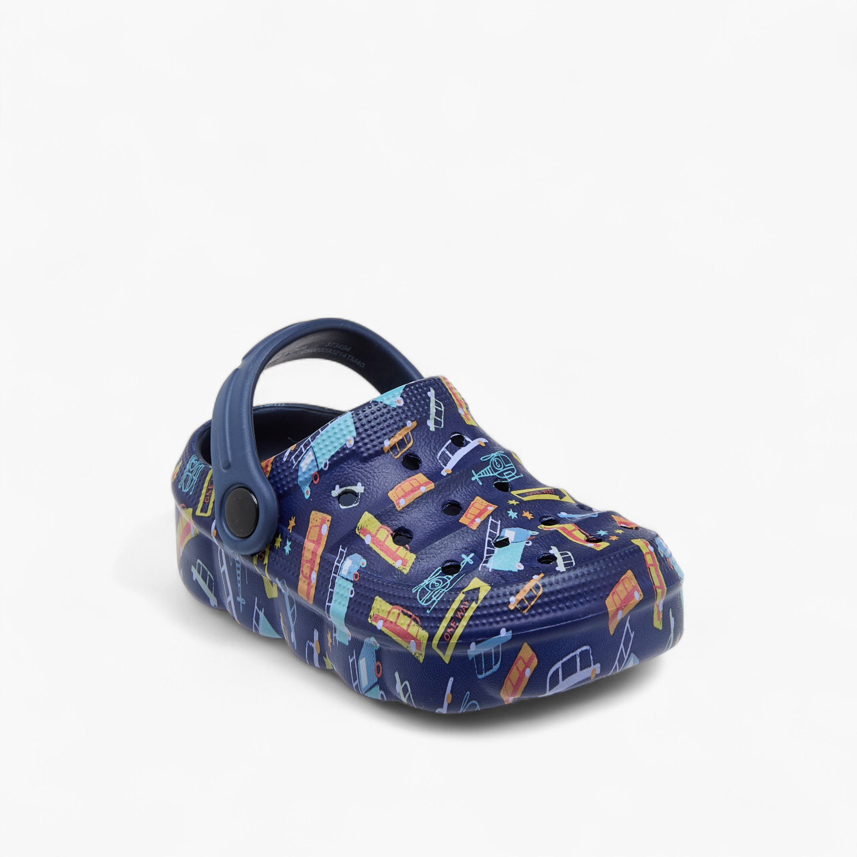 Aqua Printed Clogs with Backstrap-boys-shoes-sandals-image-2