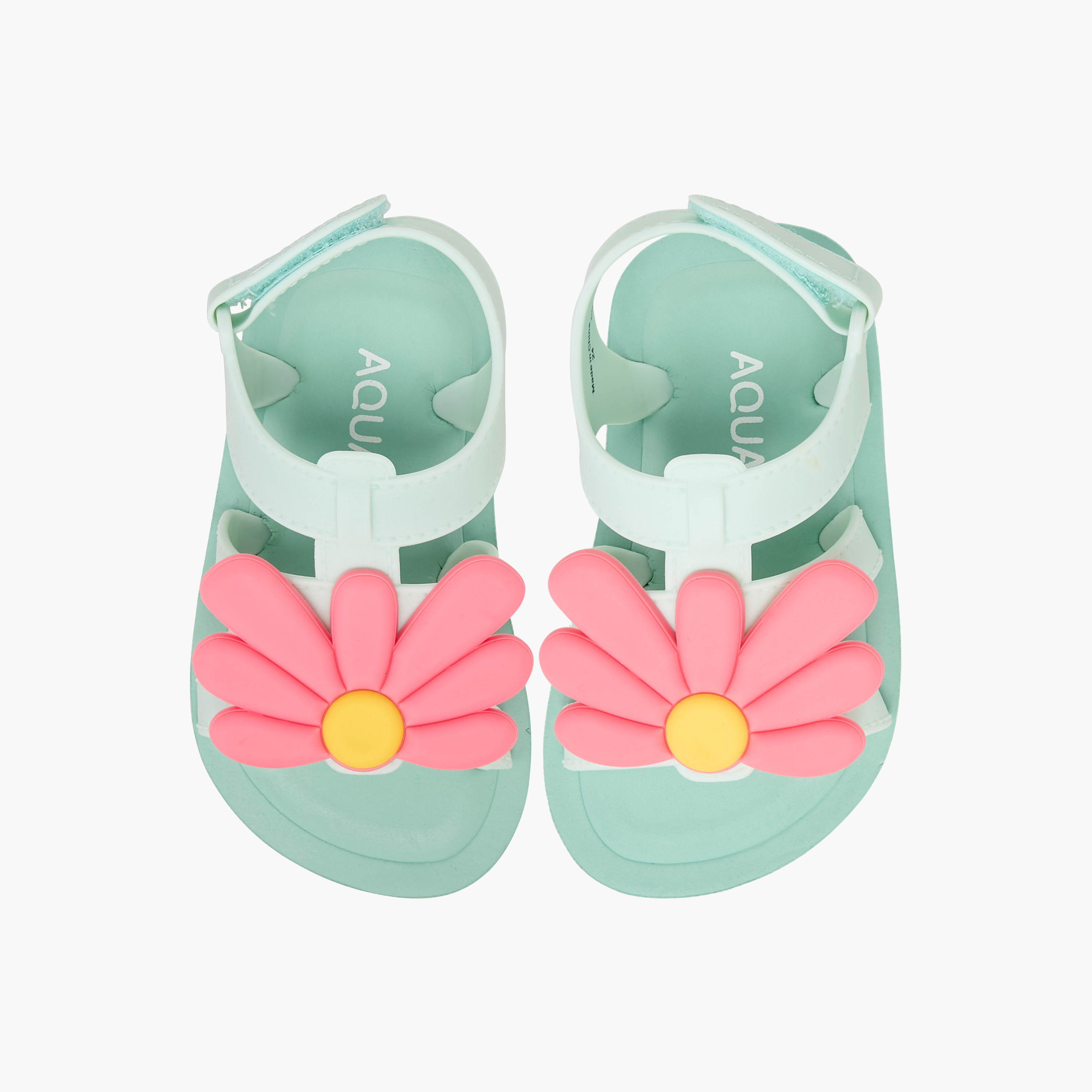 صندل بشريط إغلاق لاصق وزخارف أزهار من أكوا-girls-shoes-sandals-image-1