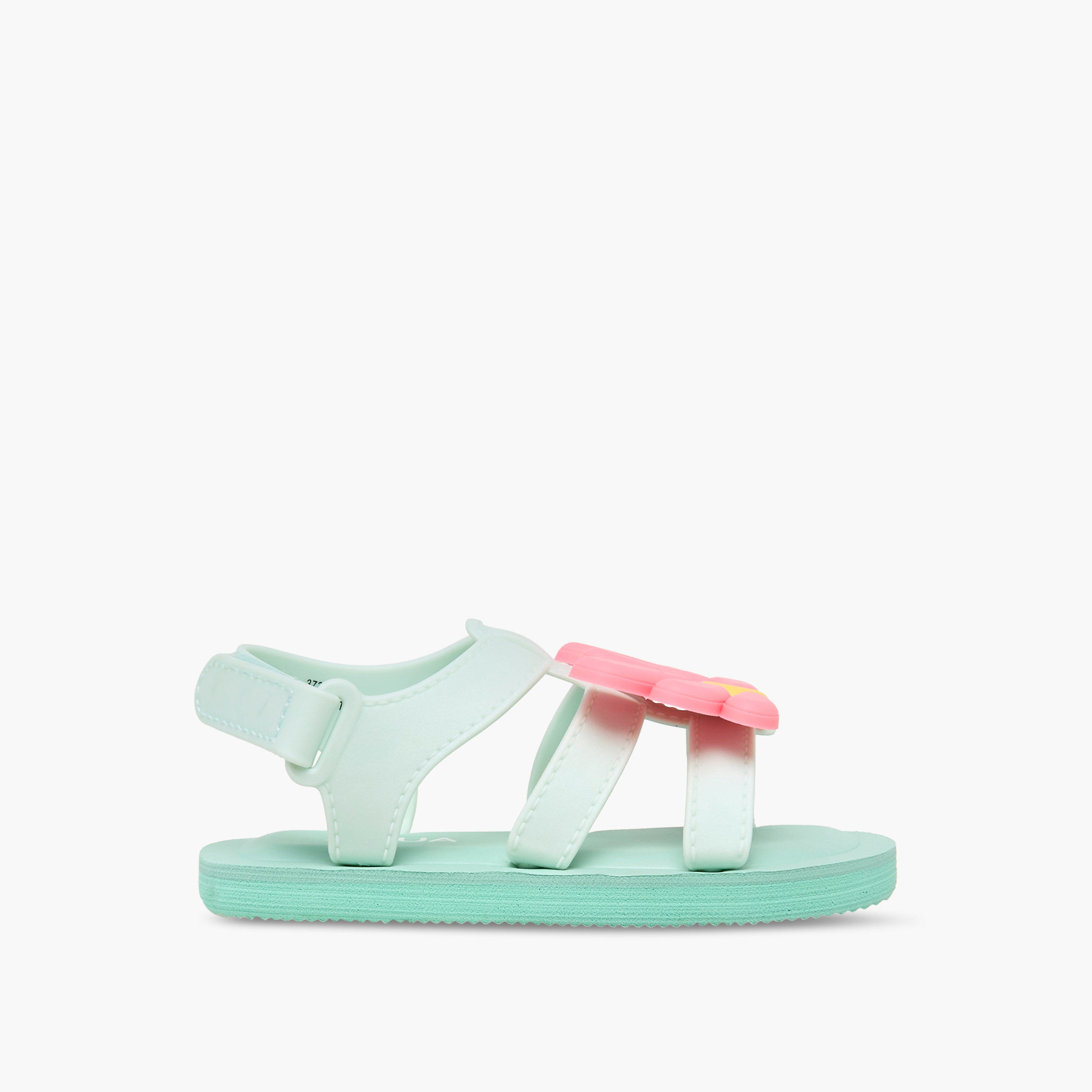 صندل بشريط إغلاق لاصق وزخارف أزهار من أكوا-girls-shoes-sandals-image-2