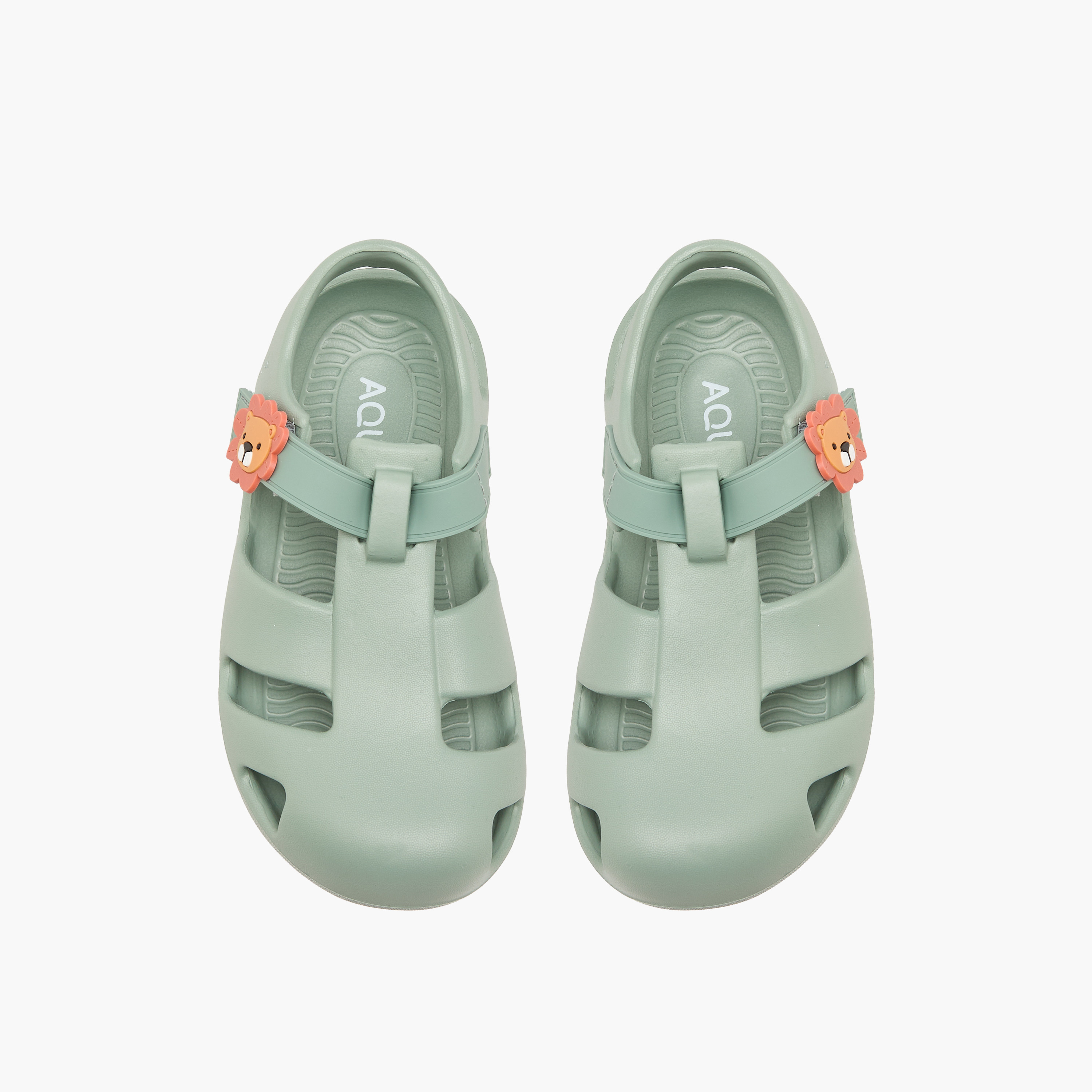 Aqua Boys Lion Accent Hook & Loop Fisherman Sandals-boys-shoes-sandals-image-1