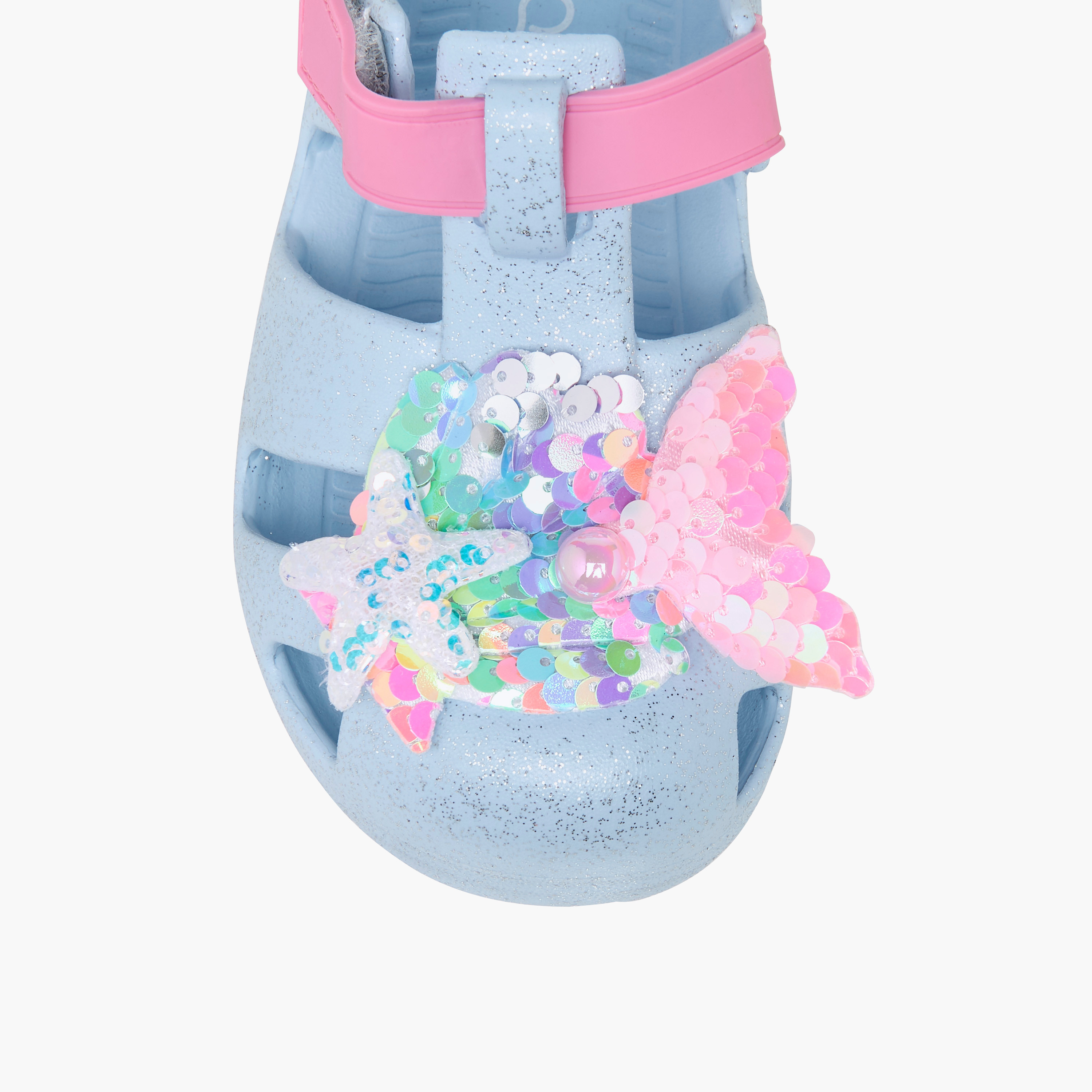 صندل بشريط إغلاق لاصق وزخارف جليتر من أكوا-girls-shoes-sandals-image-4