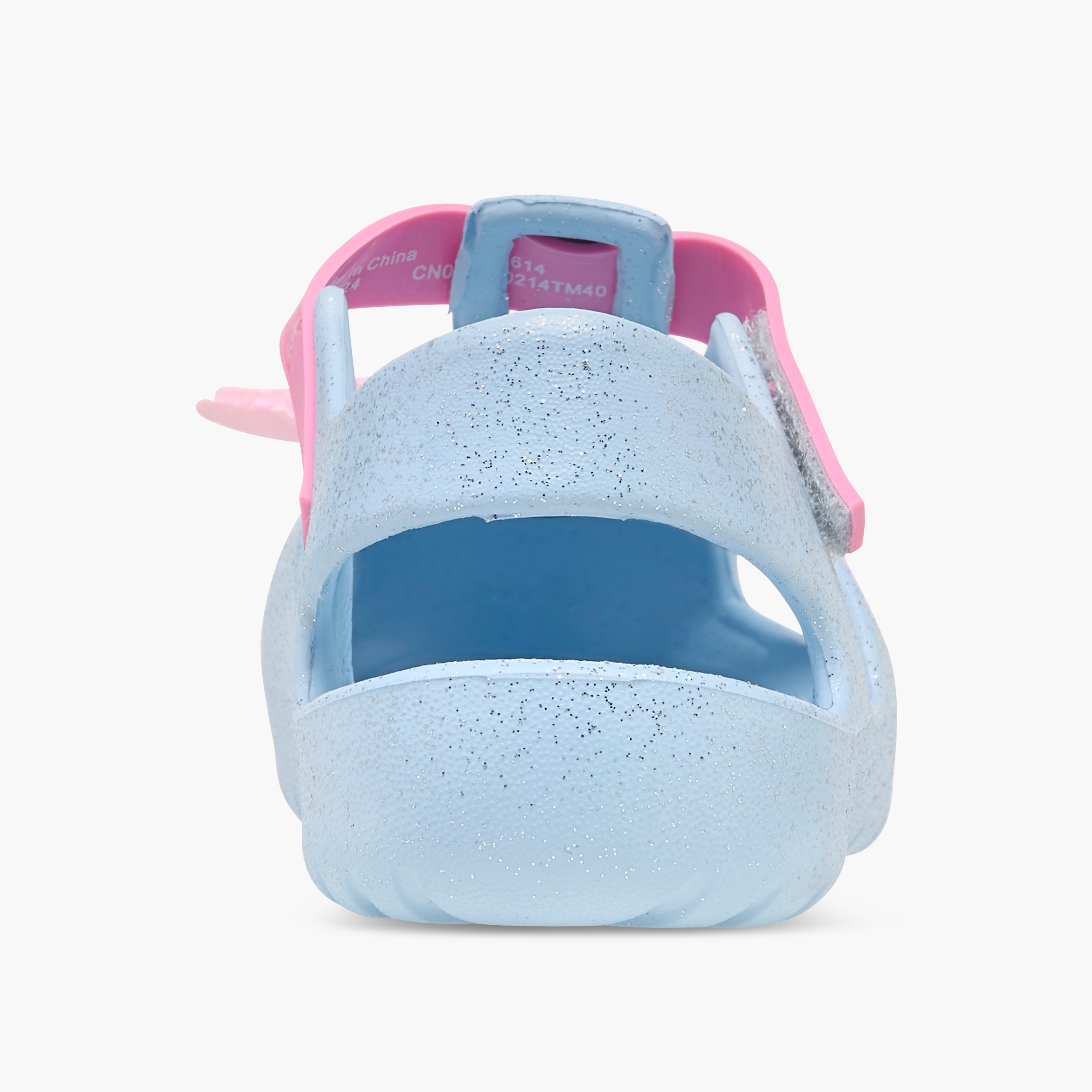 Aqua Glitter Applique Sandals with Hook and Loop Closure-girls-shoes-sandals-image-6