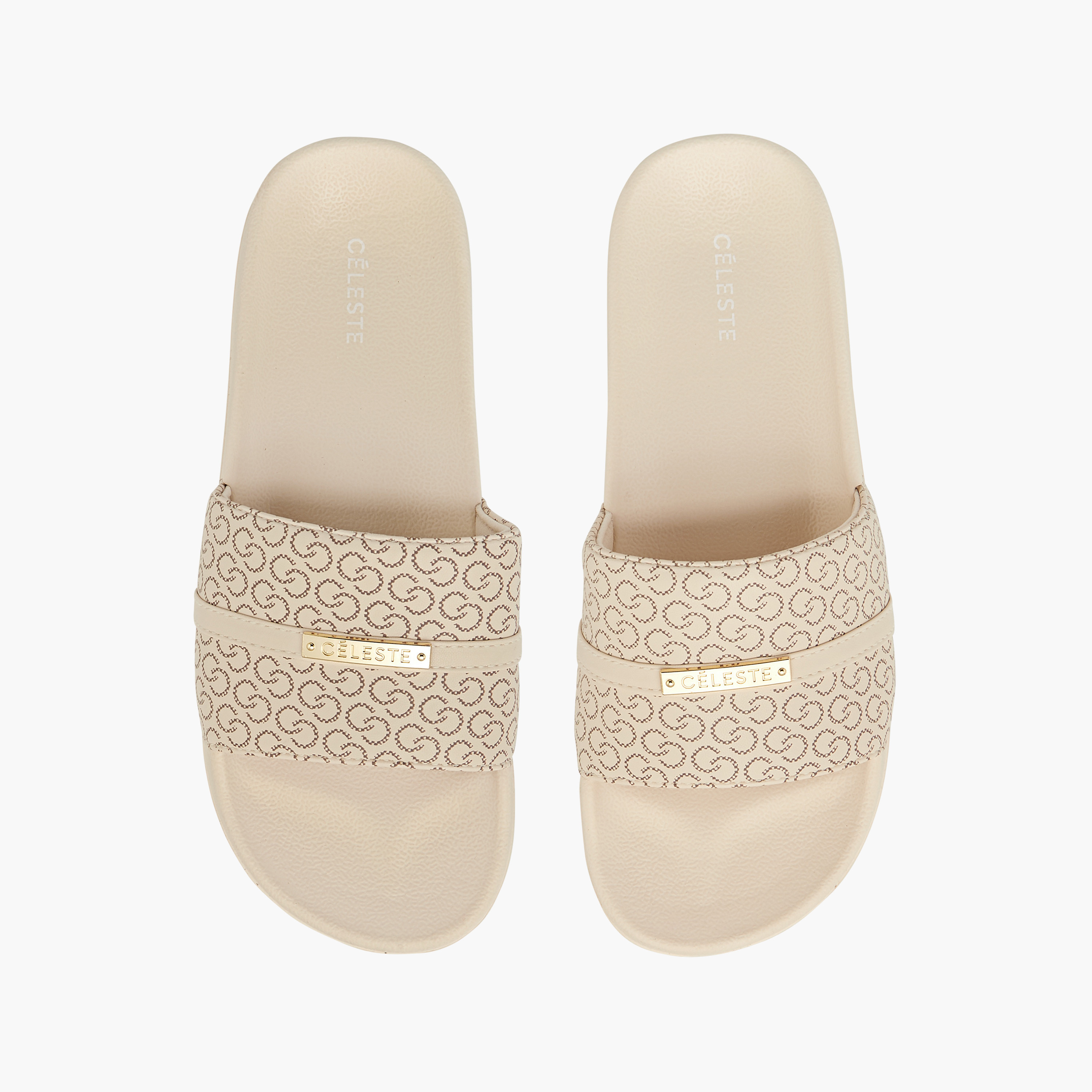 Celeste Women's Monogram Print Slip-On Slides-women-shoes-flipflopsandslides-image-1