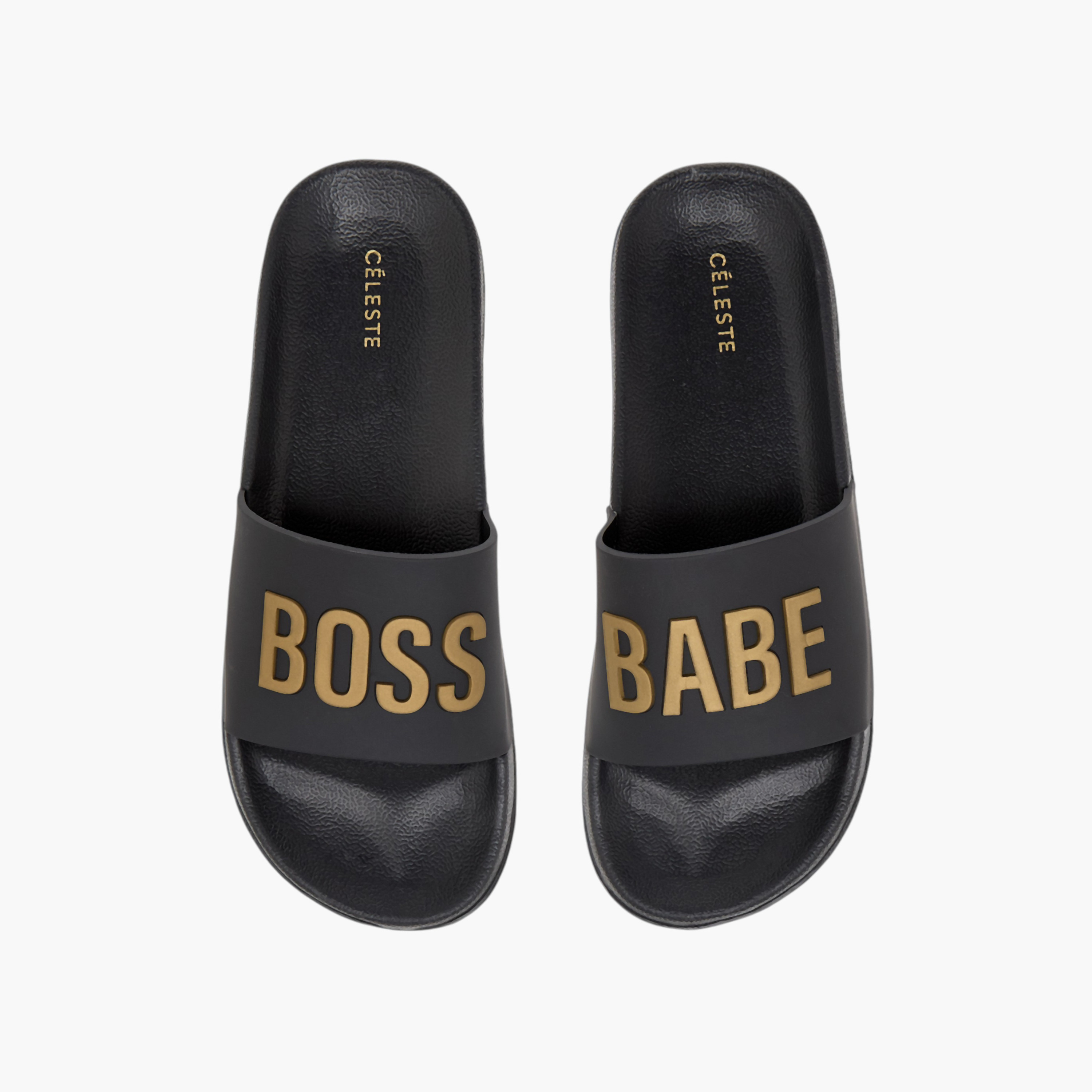 Celeste Women's Slogan Embossed Slides-women-shoes-flipflopsandslides-image-1