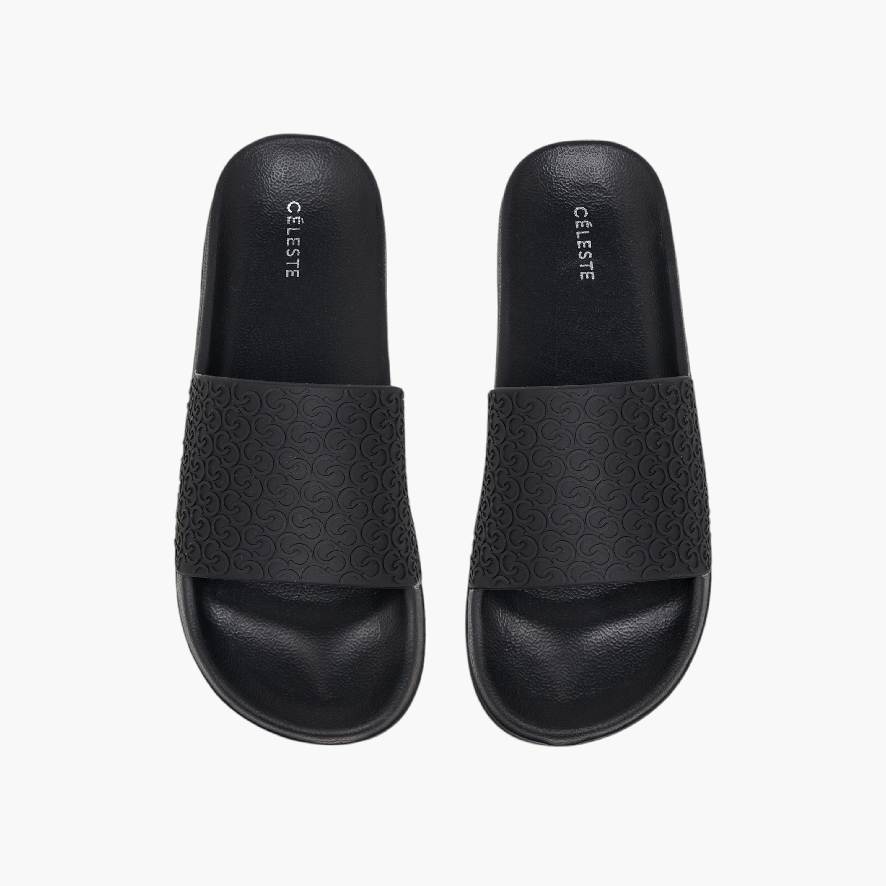 Celeste Women's Monogram Embossed Slide Slippers-women-shoes-flipflopsandslides-image-1