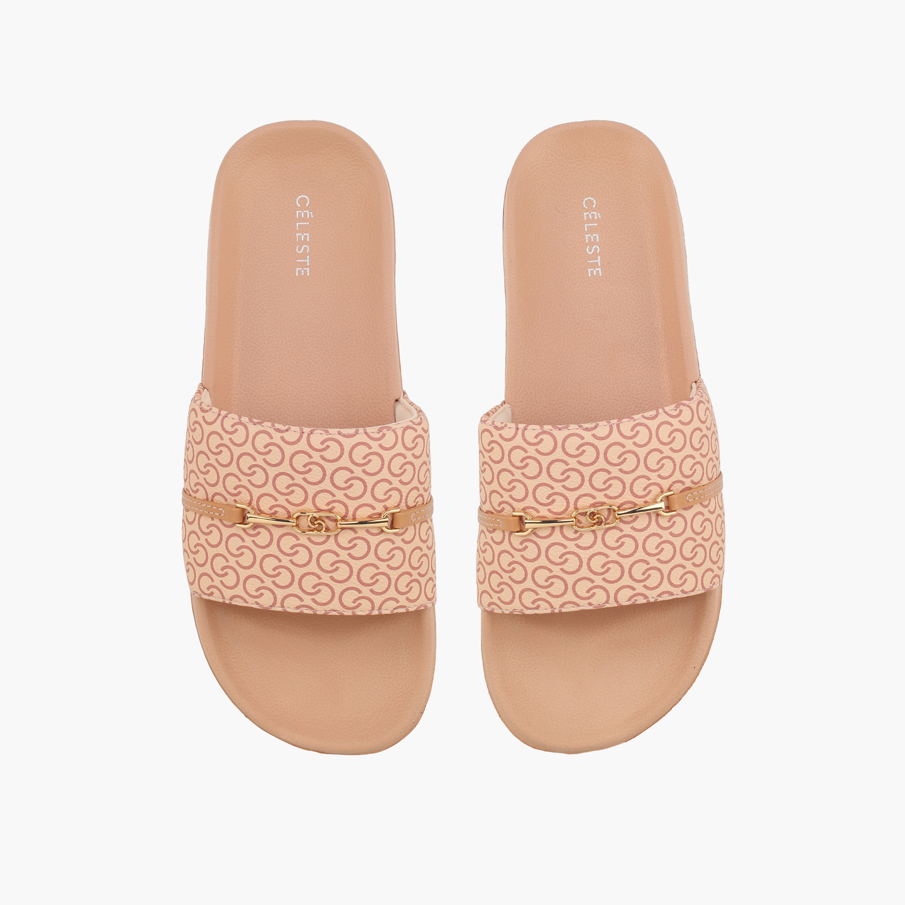 Celeste Women Monogram Print Slides-women-shoes-flipflopsandslides-image-1