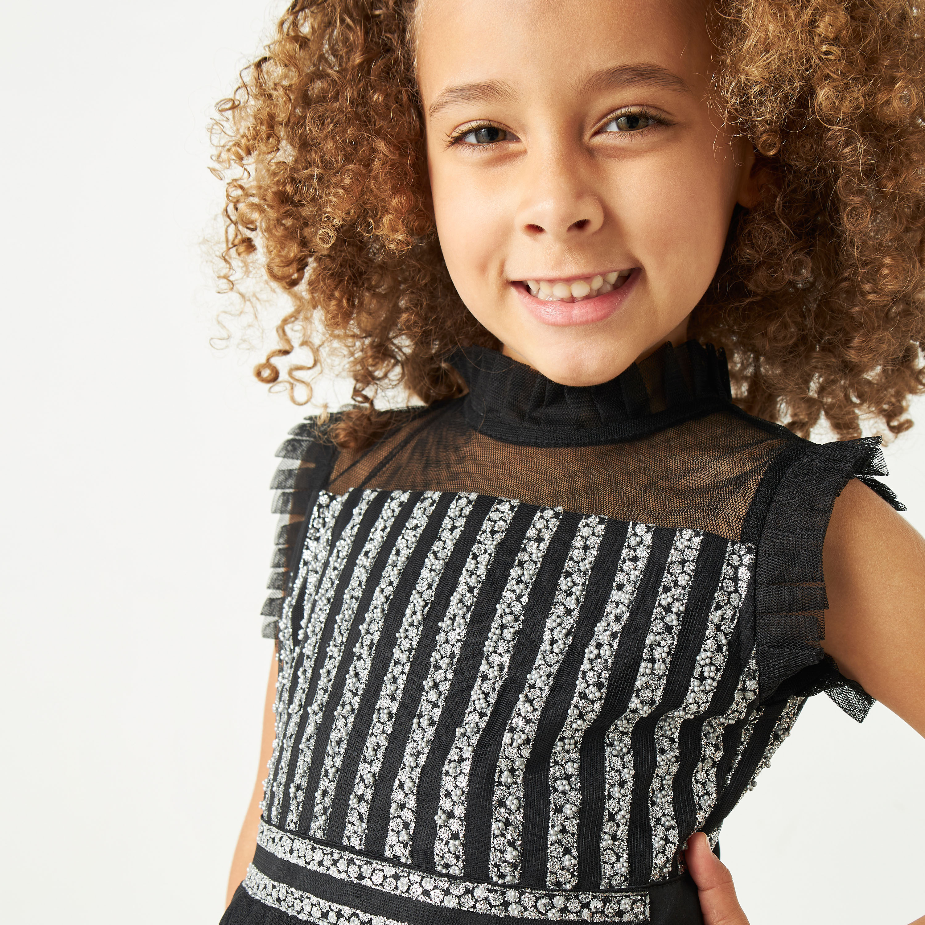 فستان مزين دون أكمام بياقة كشكش من ليتل جولدن أبل-girls-clothing-dressesandjumpsuits-image-8