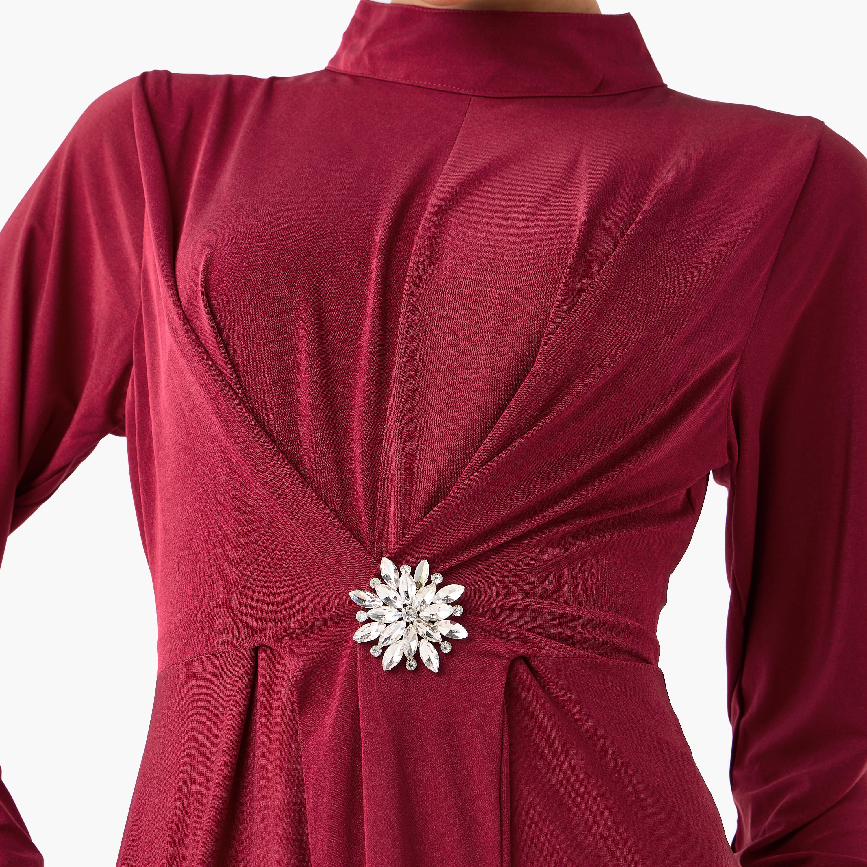 Golden Apple High Neck Sheath Women's Evening Maxi Dress-women-clothing-dresses-image-2