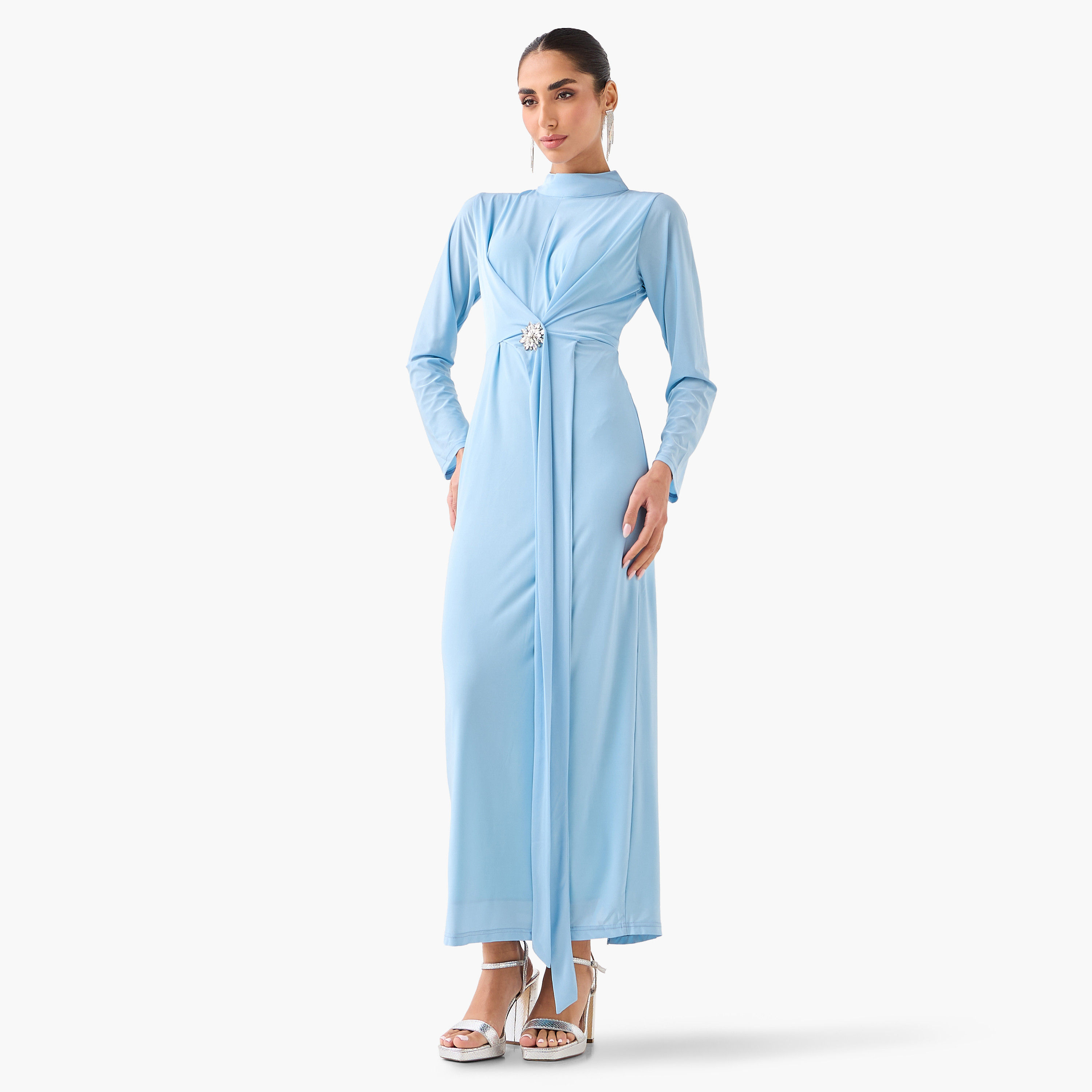 Golden Apple High Neck Sheath Women's Evening Maxi Dress-women-clothing-dresses-image-1