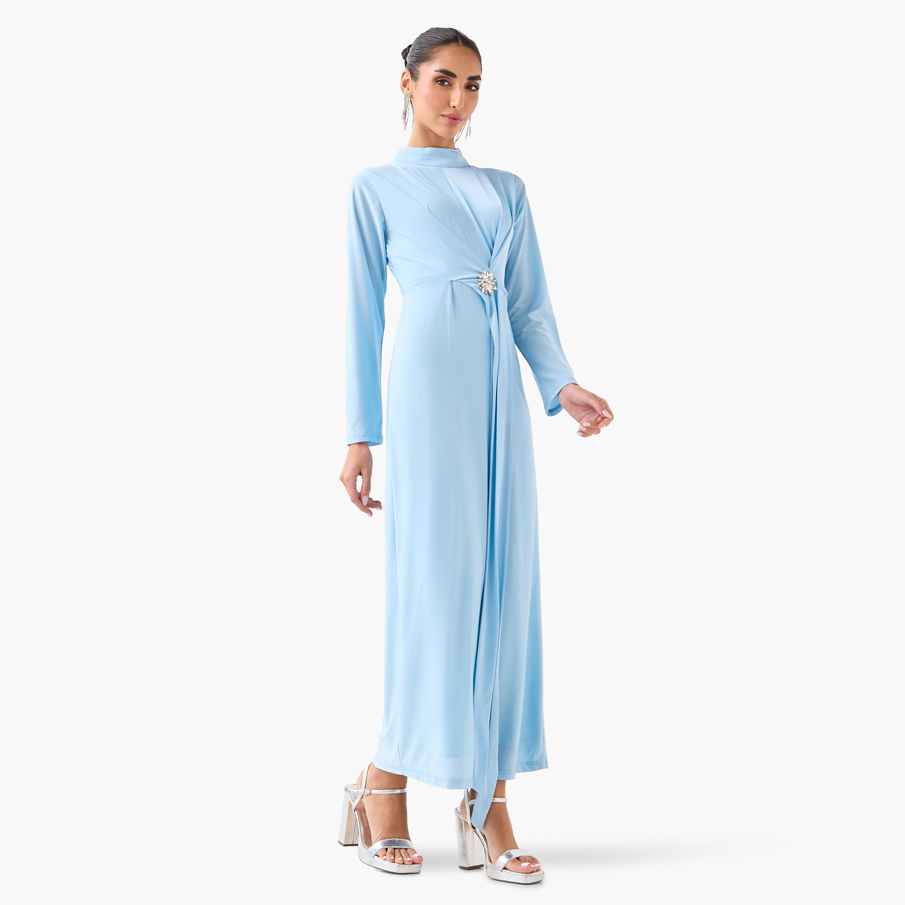 Golden Apple High Neck Sheath Women's Evening Maxi Dress-women-clothing-dresses-image-3