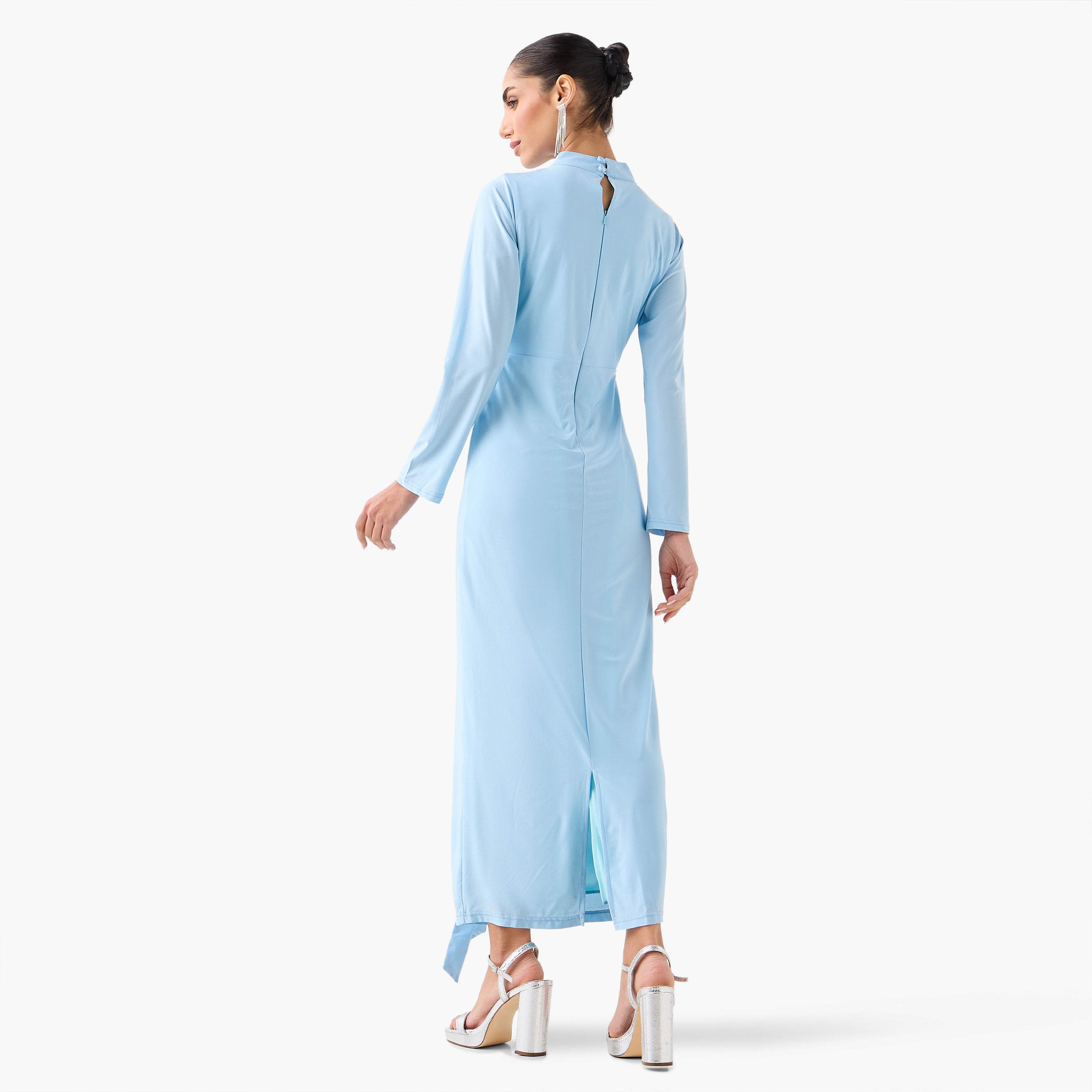 Golden Apple High Neck Sheath Women's Evening Maxi Dress-women-clothing-dresses-image-4