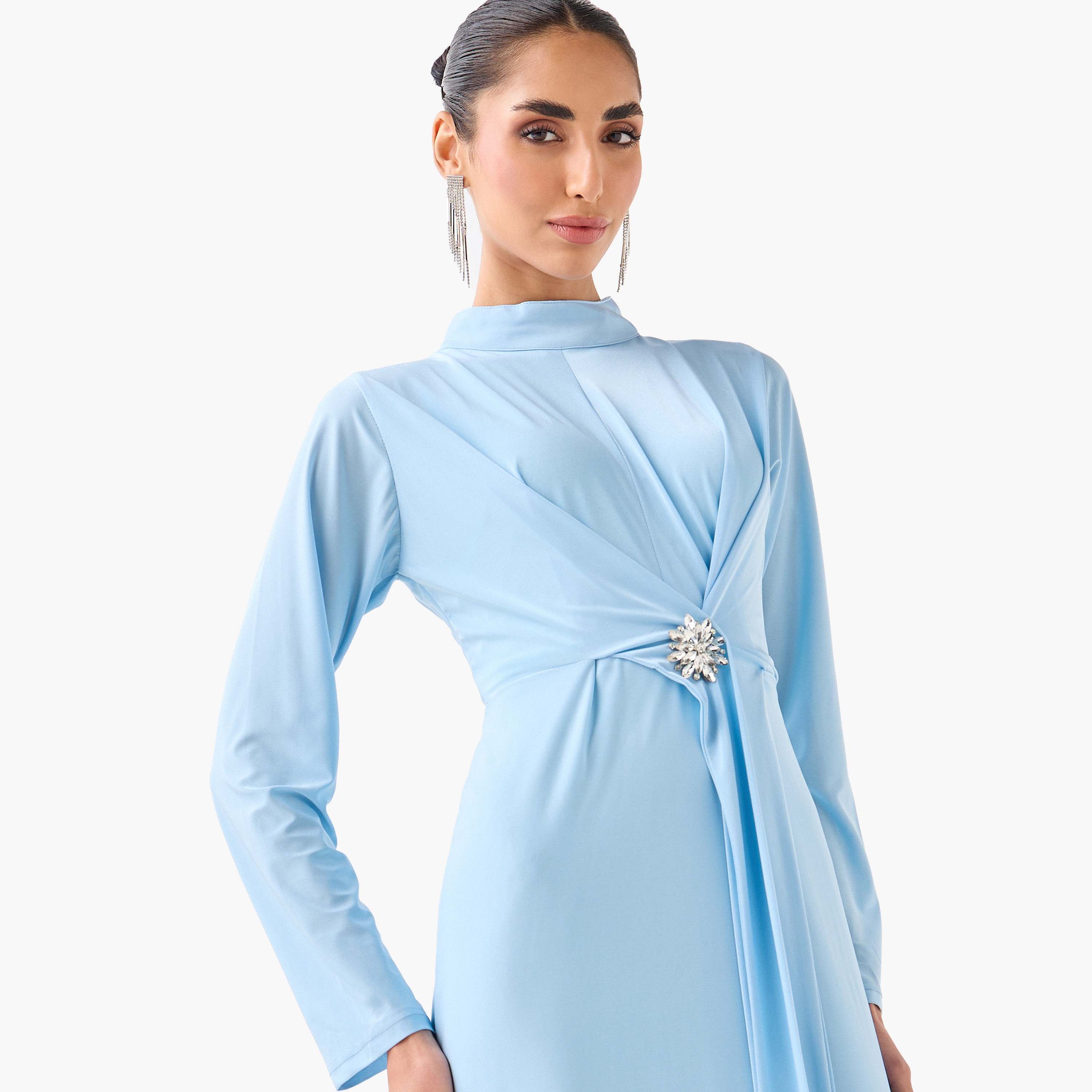Golden Apple High Neck Sheath Women's Evening Maxi Dress-women-clothing-dresses-image-5