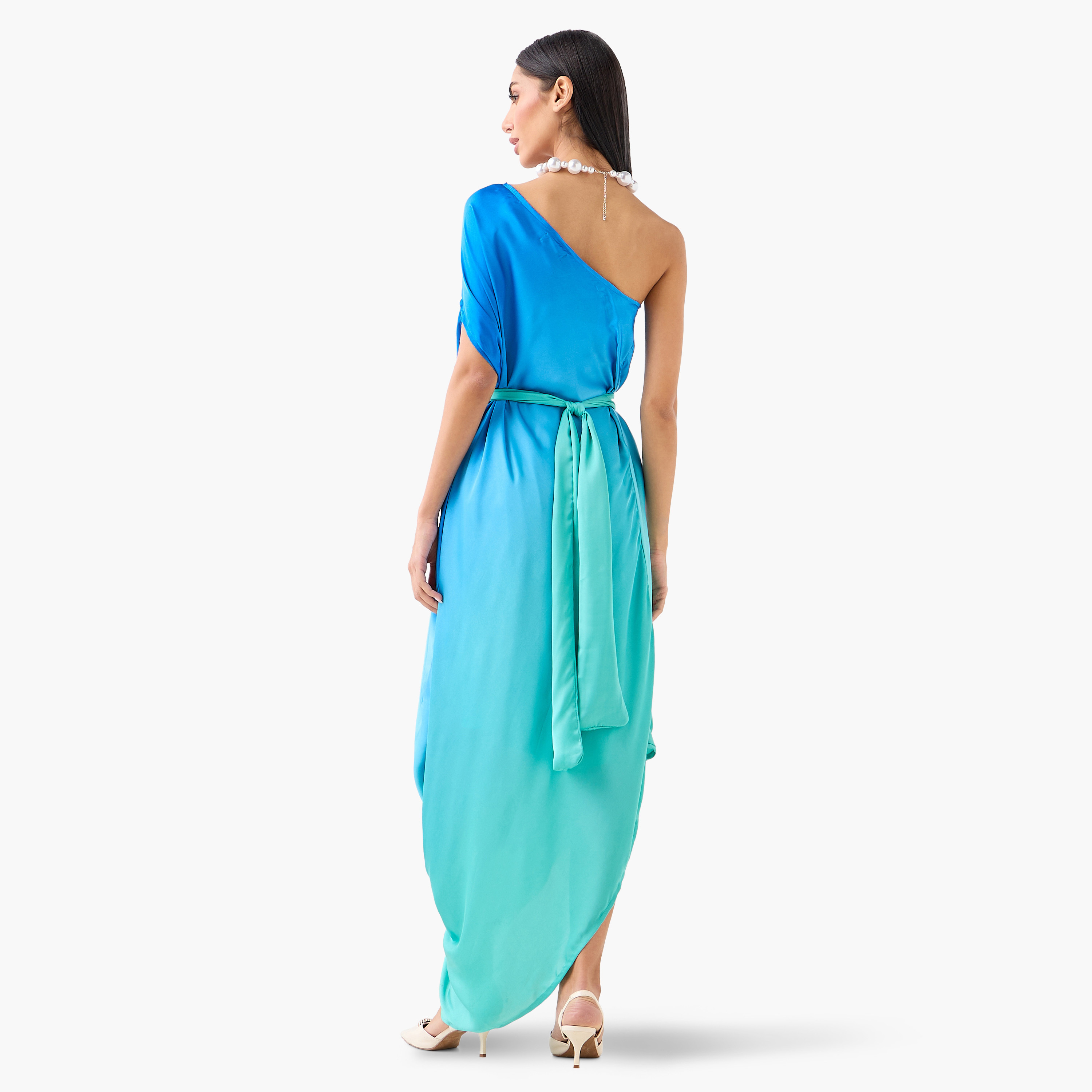 فستان ماكسي بياقة غير متماثلة وكتف واحد وتصميم "أومبريه" متدرج من غولدن أبل-women-clothing-dresses-image-4