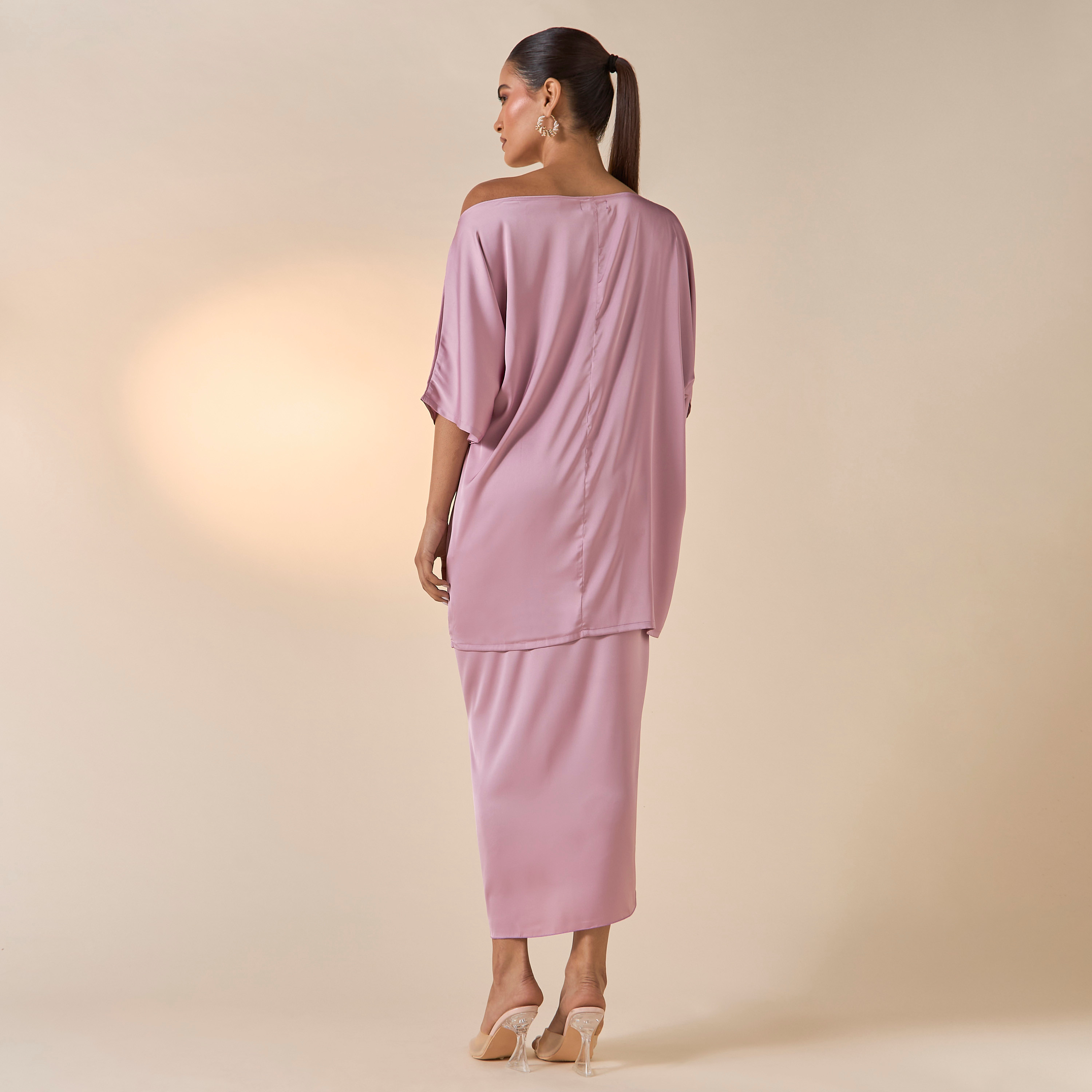 Golden Apple Solid Off Shoulder Top and Wrap Skirt Set-women-clothing-coordsets-image-3
