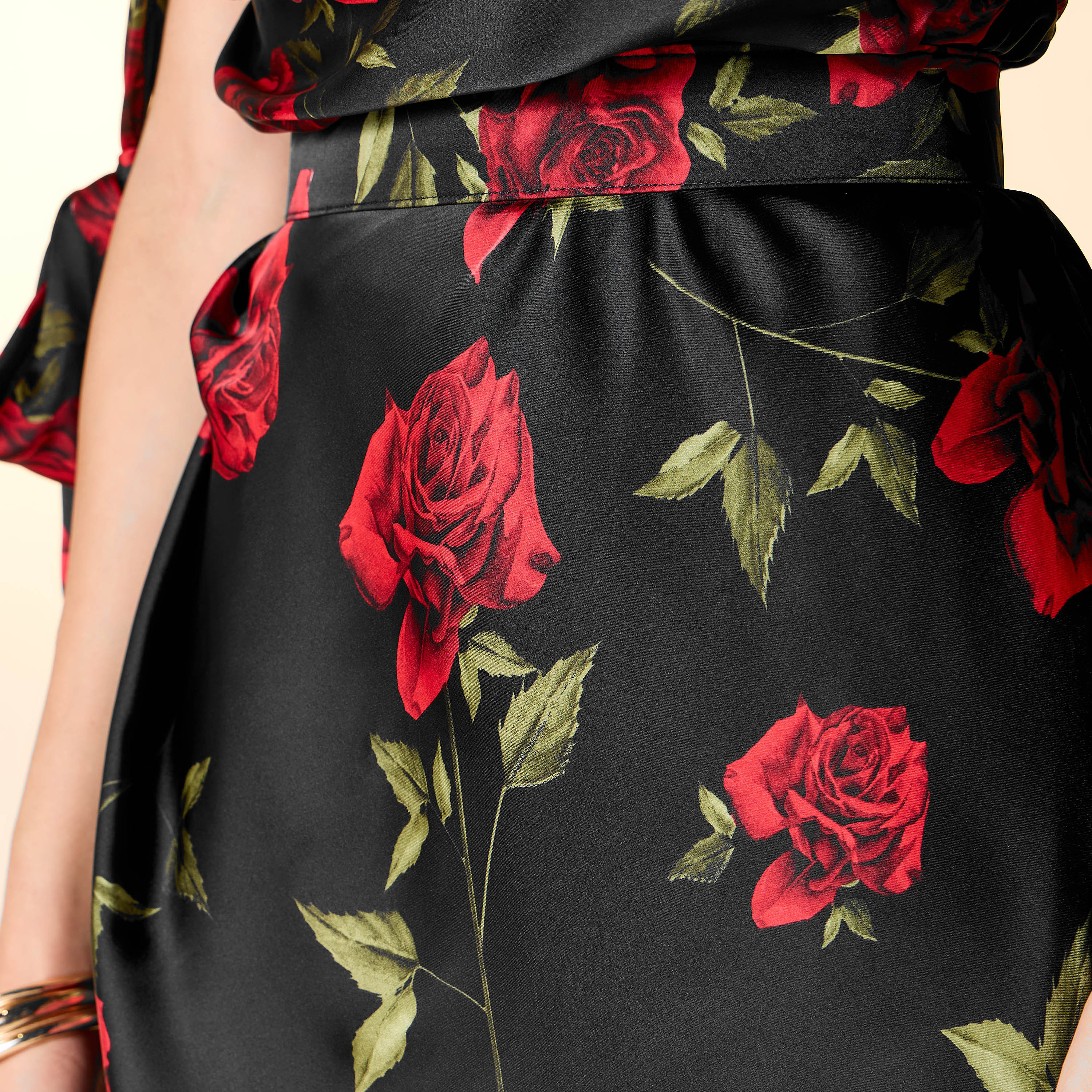 Golden Apple All-Over Floral Print One Shoulder Dress with Tie-Ups-women-clothing-dresses-image-10