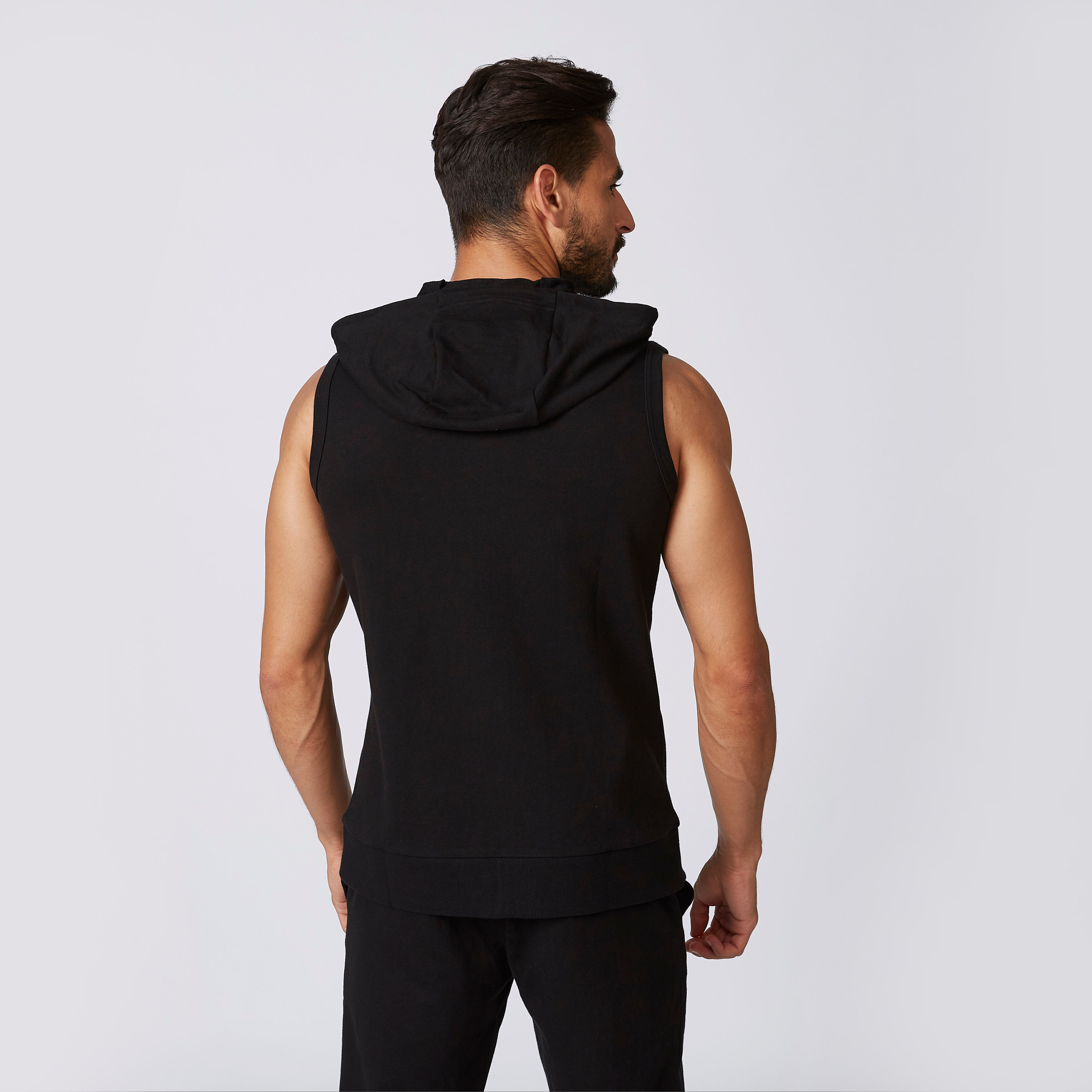 Plain sleeveless clearance hoodie