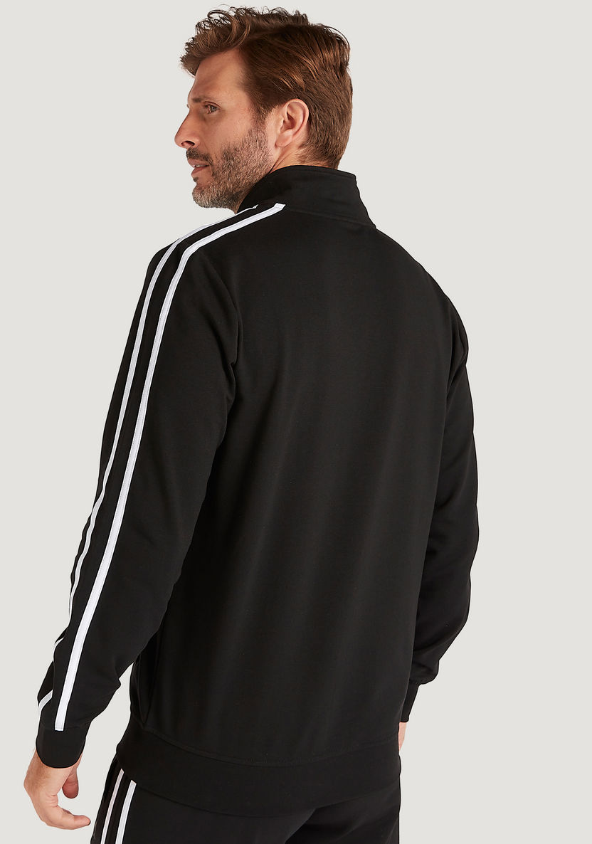 Solid High Neck Jacket with Zip Closure and Pockets-Jackets-image-3
