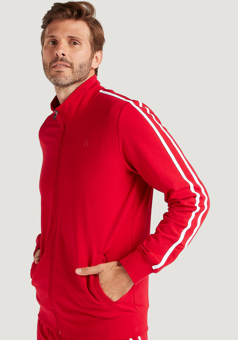 Solid High Neck Jacket with Zip Closure and Pockets-Jackets-image-0