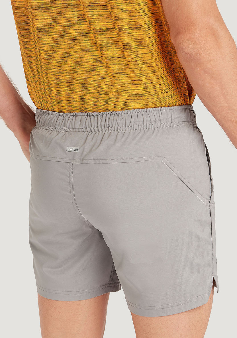 Solid Shorts with Elasticated Waist and Pockets-Bottoms-image-3