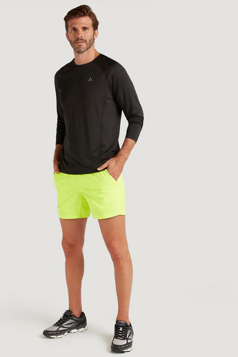 Solid Shorts with Elasticated Waist and Pockets