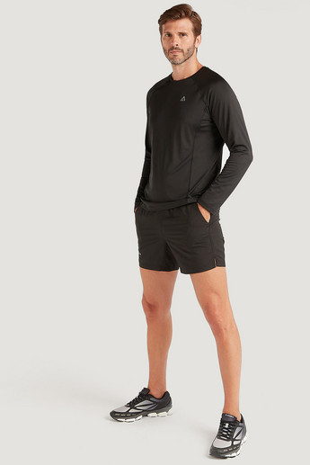 Solid Shorts with Elasticated Waist and Pockets