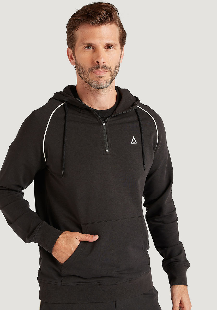Solid Long Sleeves Hoodie with Zip Closure and Pocket-Hoodies & Sweatshirts-image-4