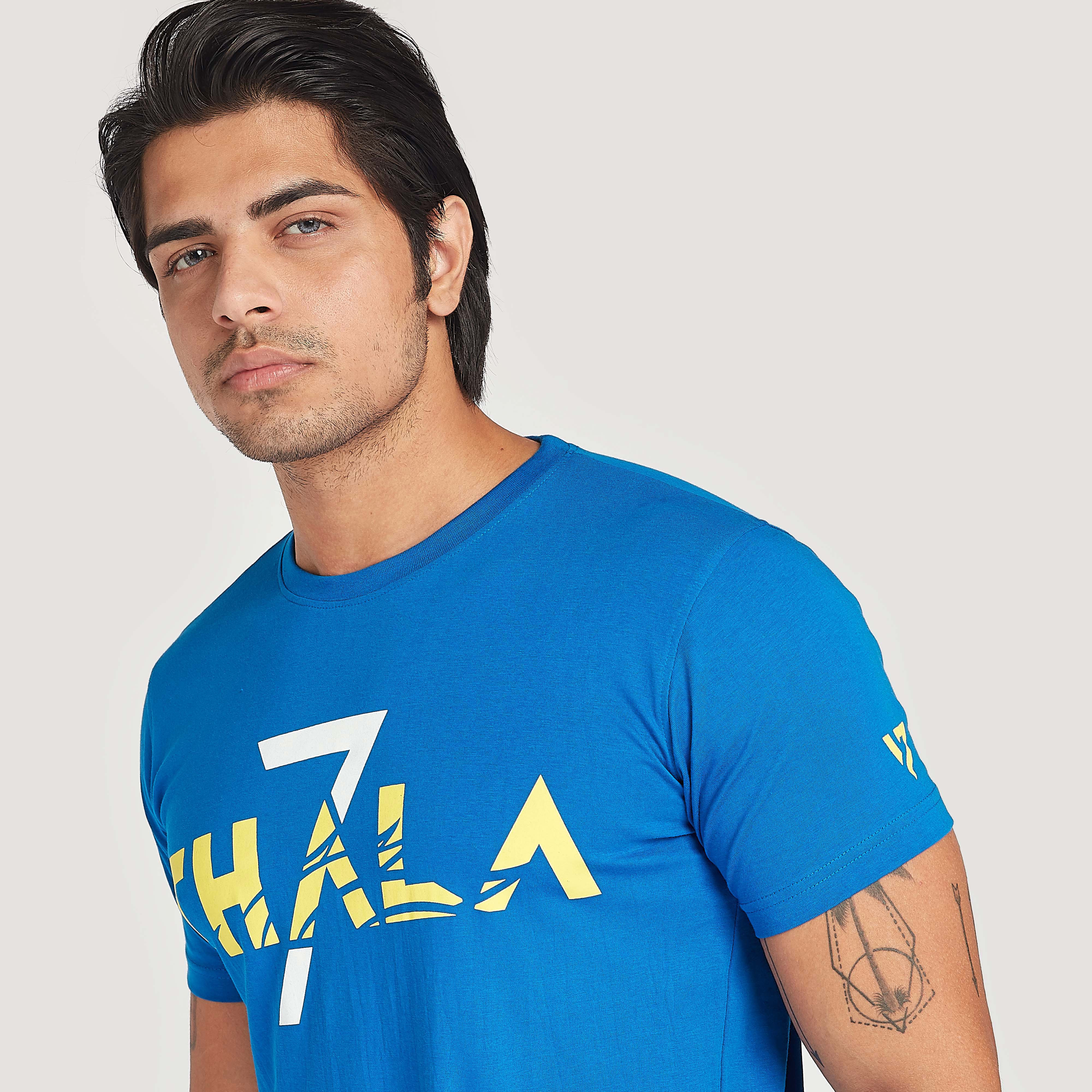 CSK Print IPL T shirt with Crew Neck Dhoni