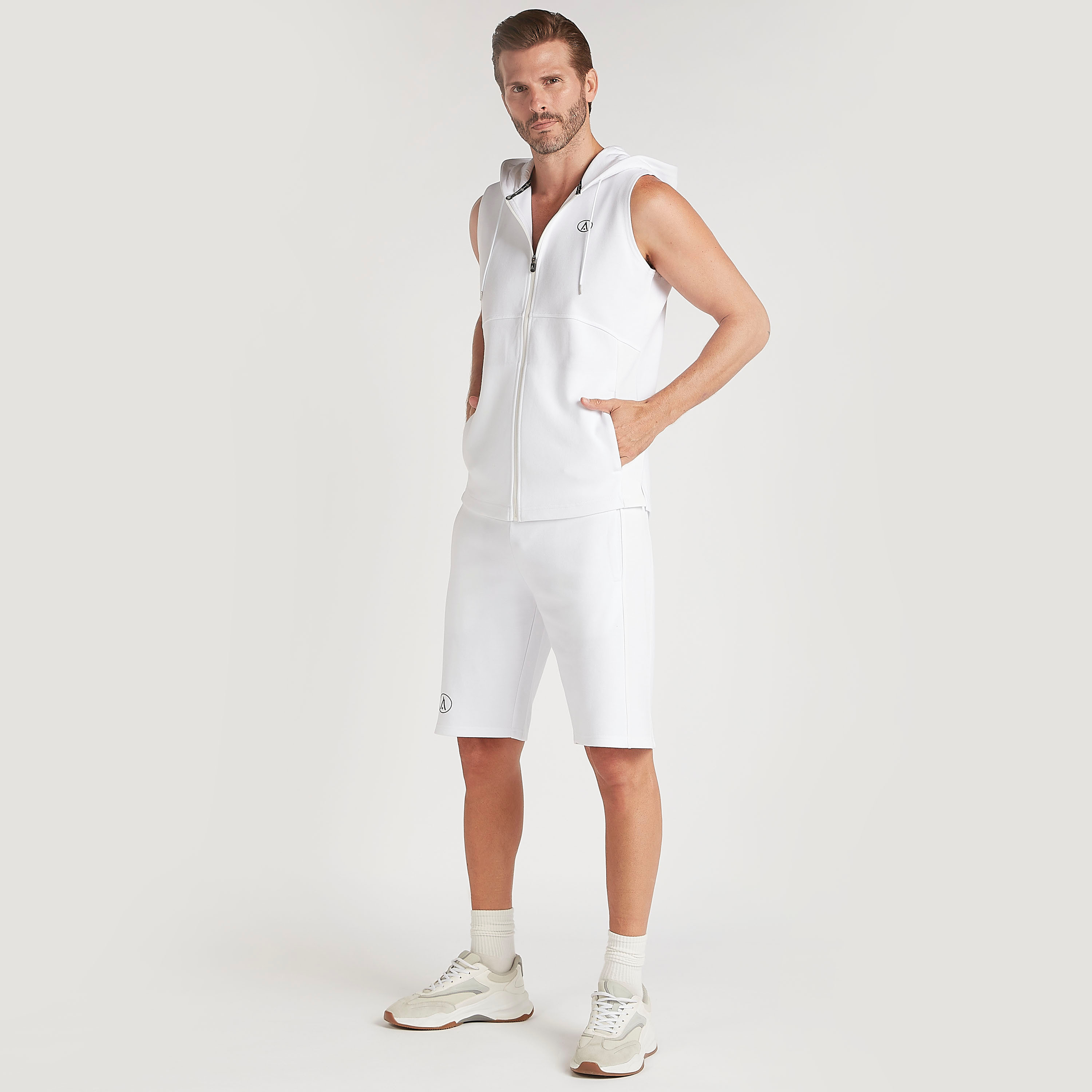 Solid Zip Through Sleeveless Hoodie with Pockets-men-winterwear-hoodiesandsweatshirts-image-2