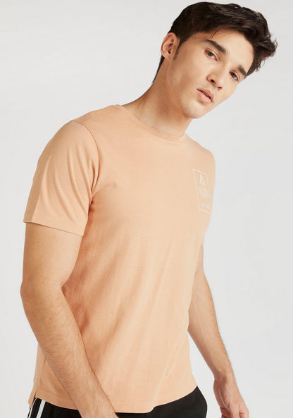 Solid T-shirt with Printed Tape Detail