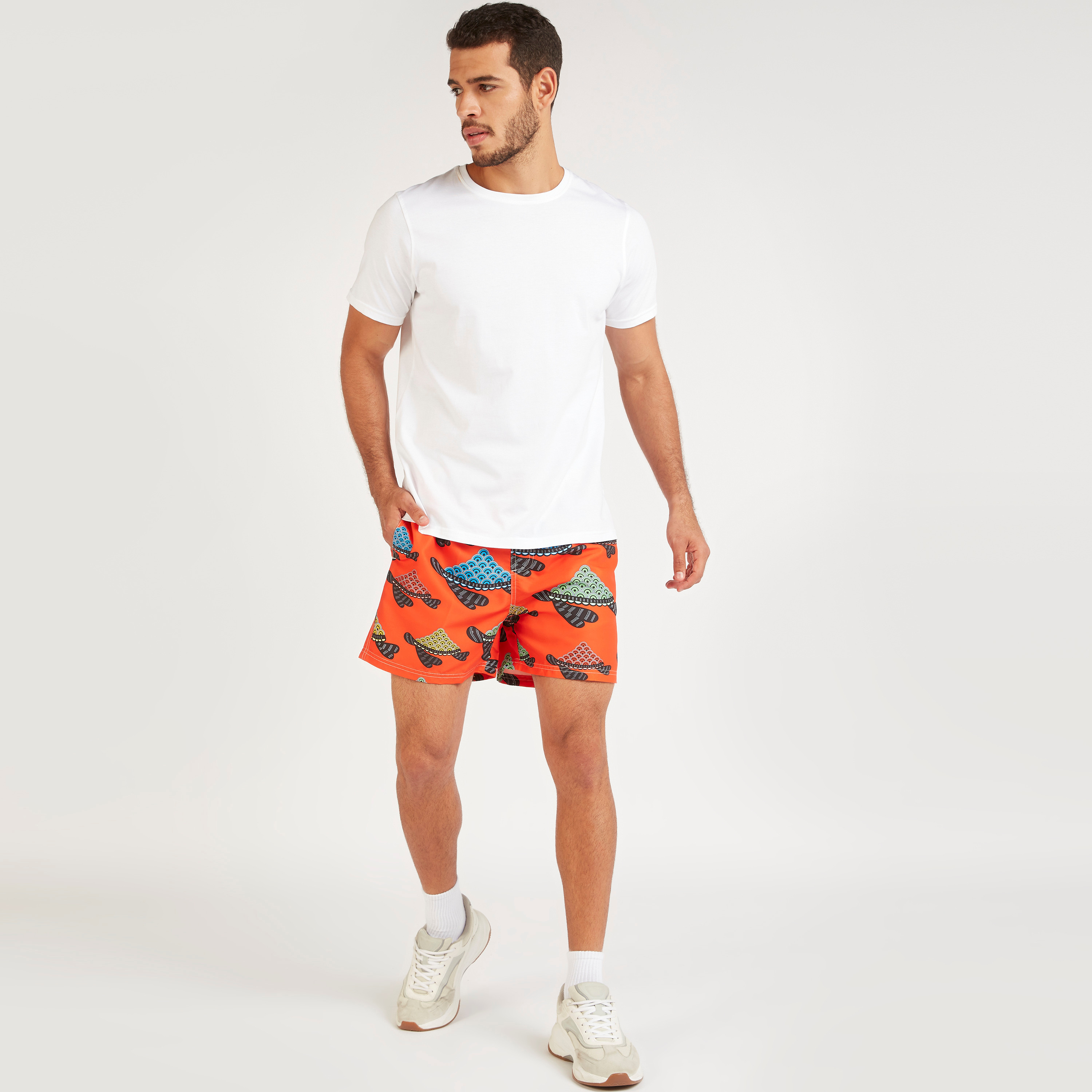 Printed Shorts with Drawstring Closure-men-clothing-bottoms-shorts-image-2