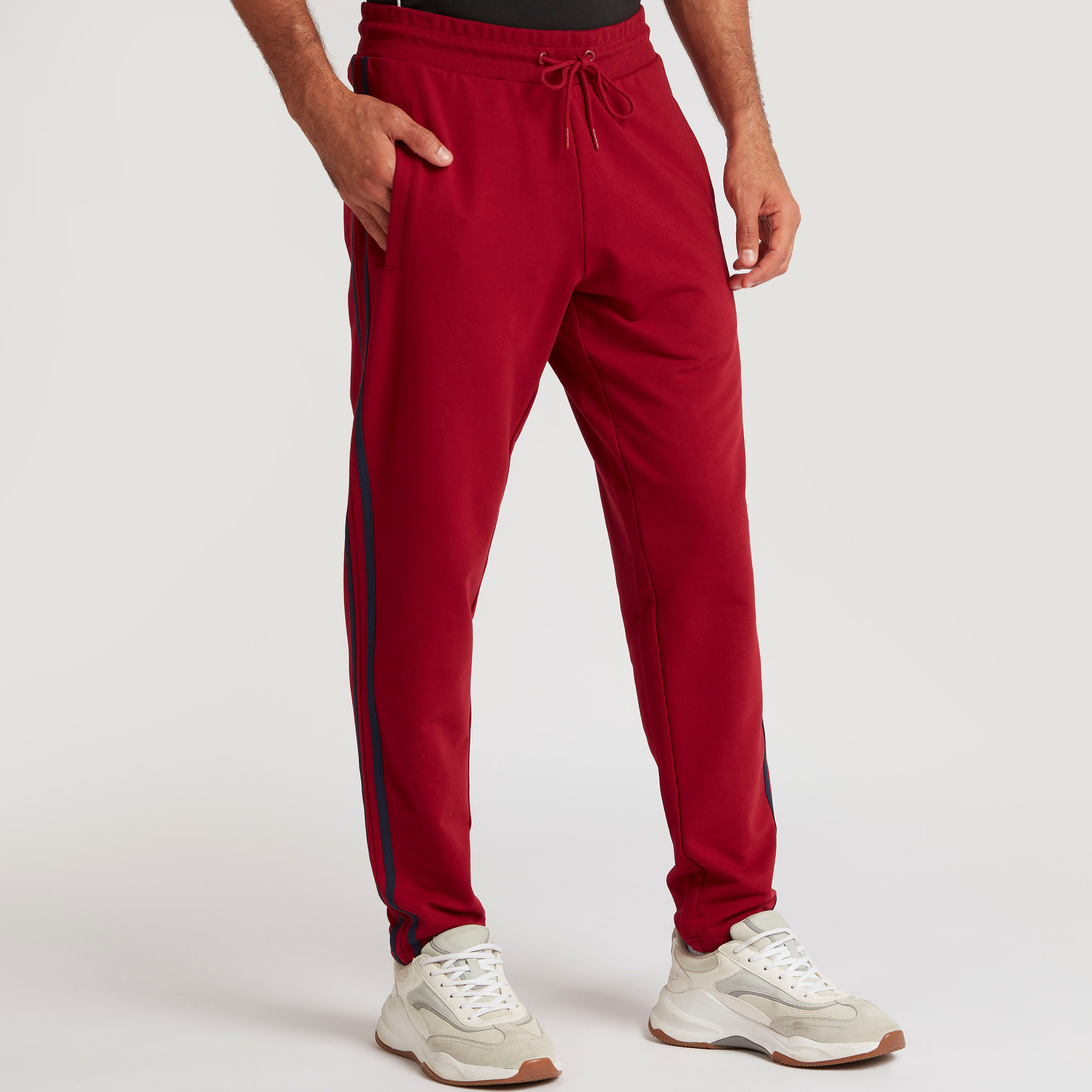 Long drawstring track on sale pants