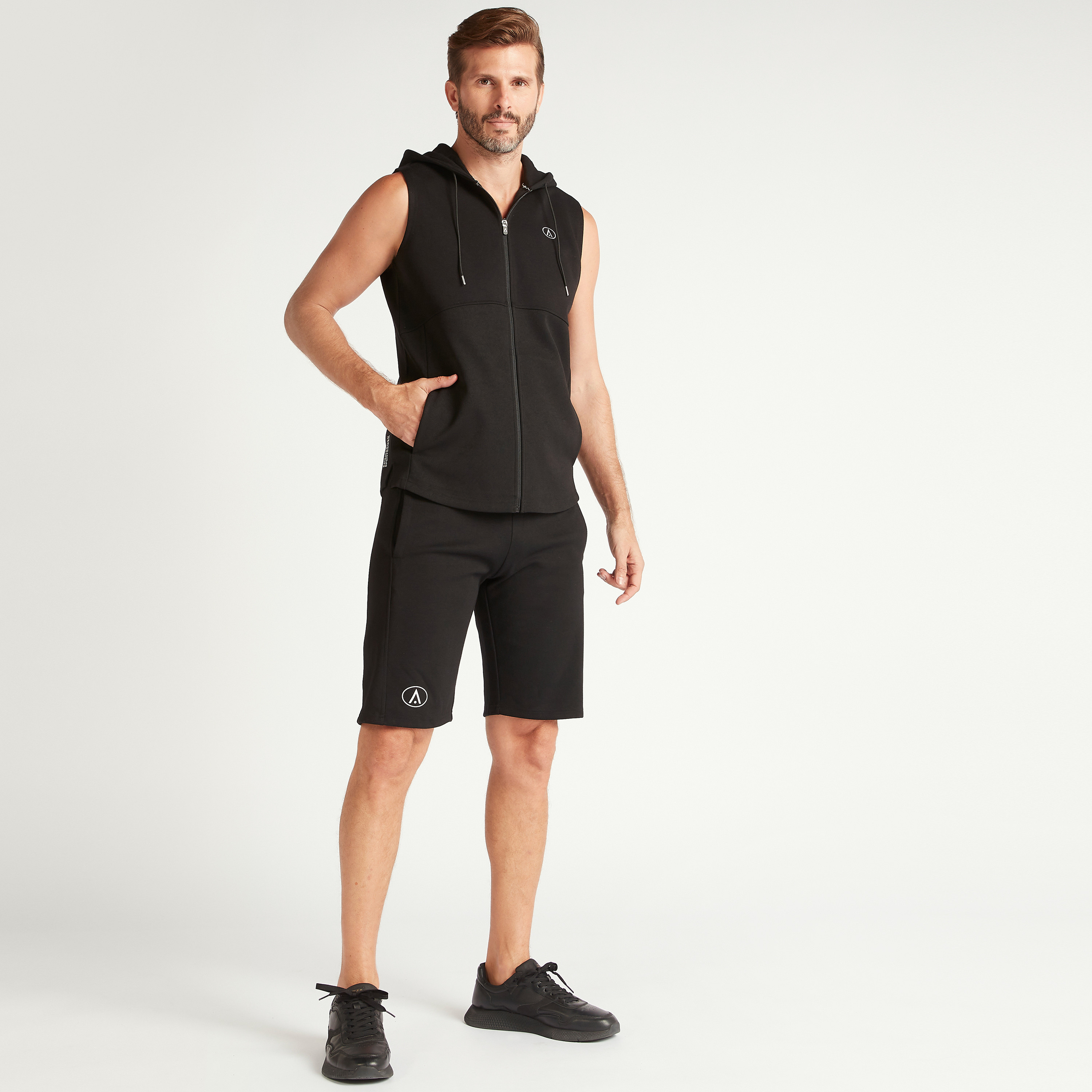 Zip Through Sleeveless Hoodie with Pockets-men-winterwear-hoodiesandsweatshirts-image-2