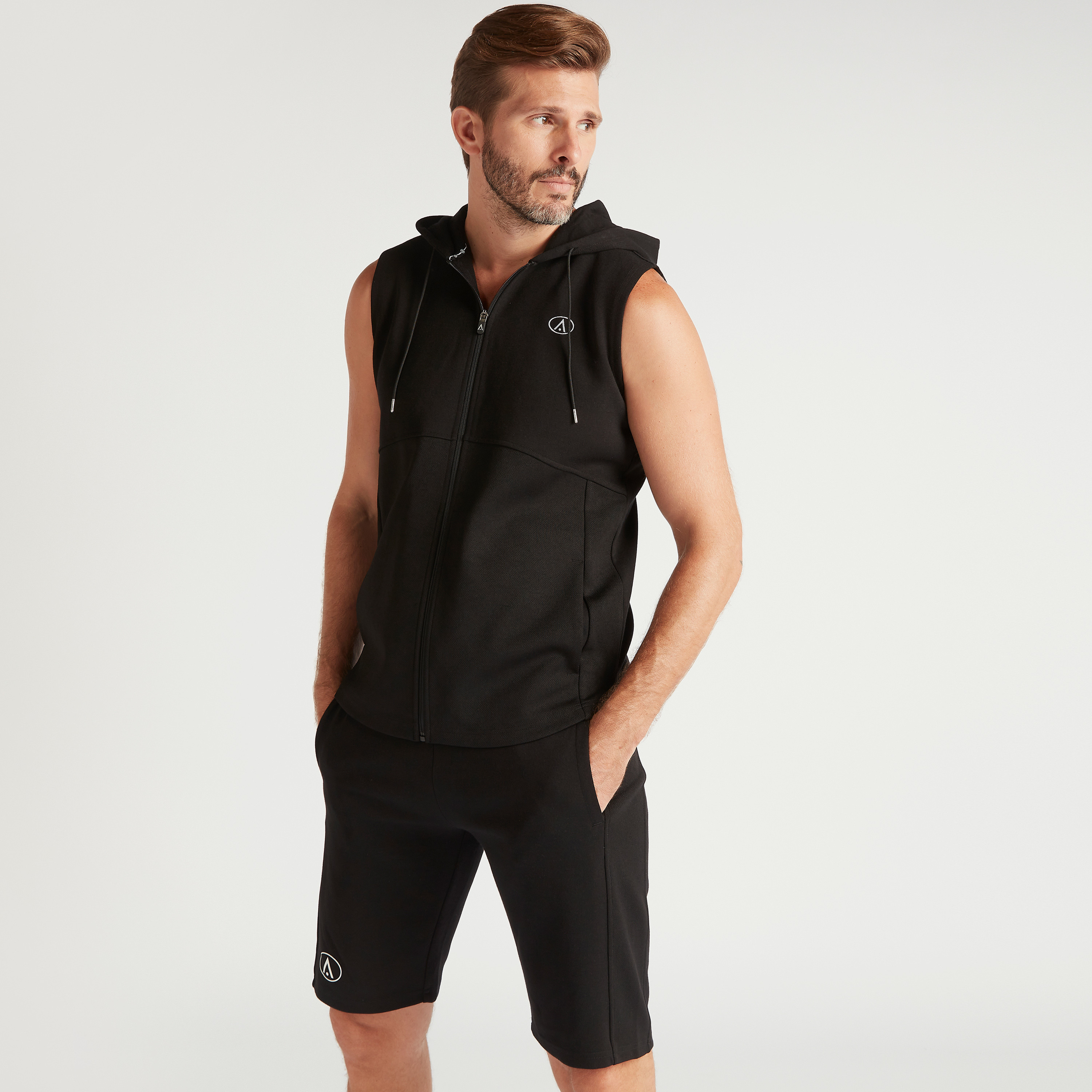Zip Through Sleeveless Hoodie with Pockets-men-winterwear-hoodiesandsweatshirts-image-5