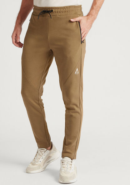 Solid Track Pants with Drawstring Closure