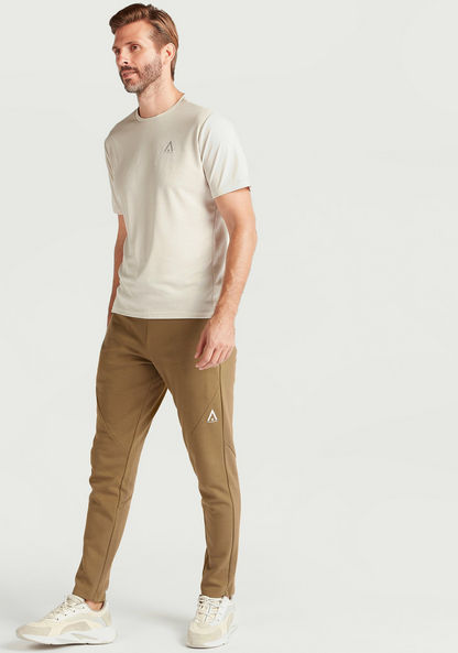 Solid Track Pants with Drawstring Closure