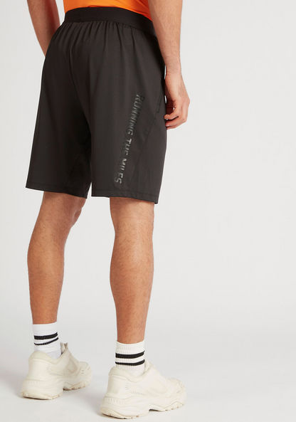 Solid Shorts with Elasticised Waistband and Zipped Pockets