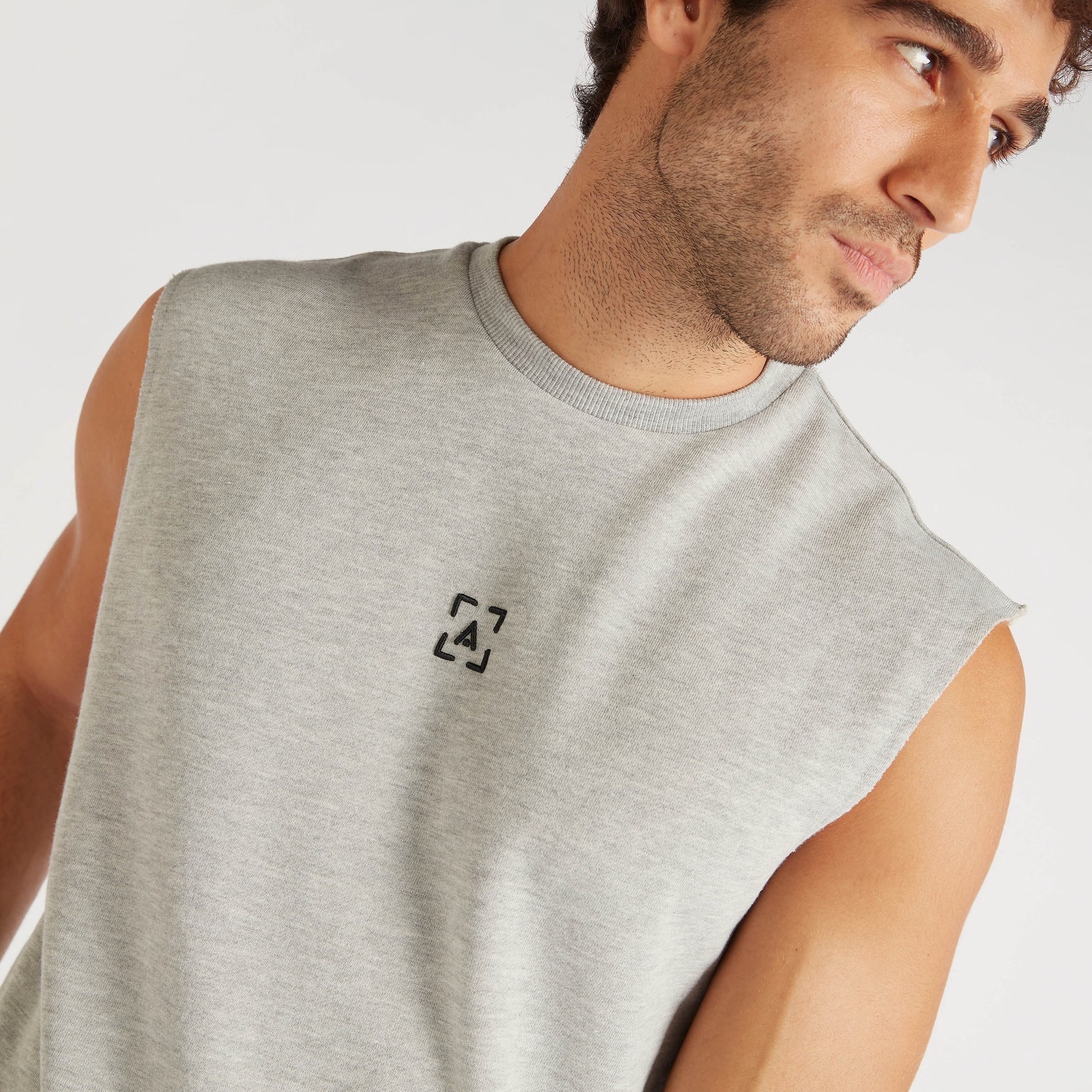 Solid Crew Neck Sleeveless Sweatshirt 