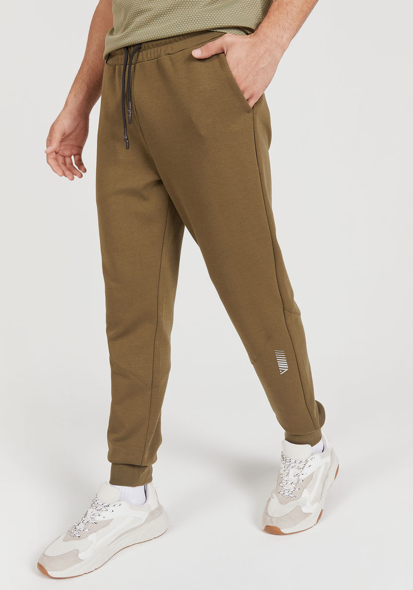 Solid Joggers with Drawstring Closure and Pockets-Bottoms-image-0