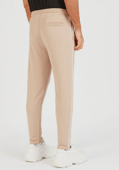 Solid Track Pants with Drawstring Closure and Pockets-Bottoms-image-3