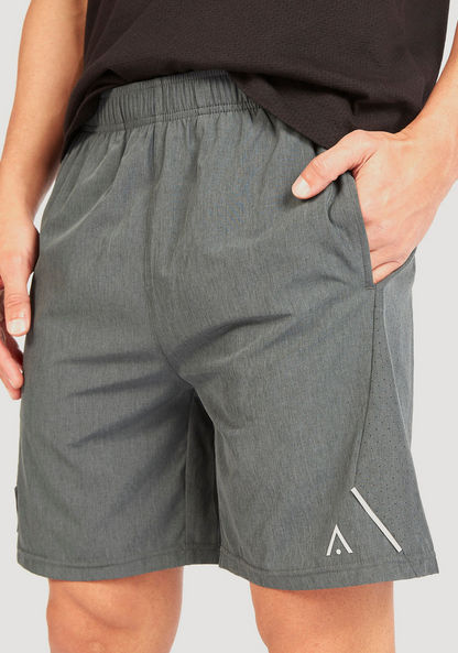 Panelled Shorts with Pockets and Elasticated Waistband-Bottoms-image-0