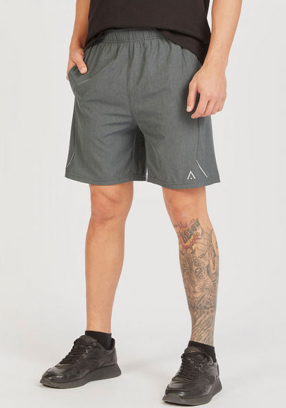 Panelled Shorts with Pockets and Elasticated Waistband-Bottoms-image-2