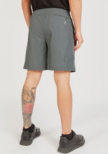 Panelled Shorts with Pockets and Elasticated Waistband-Bottoms-image-3