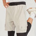 Solid Shorts with Pockets and Buckle Closure-Bottoms-thumbnailMobile-4