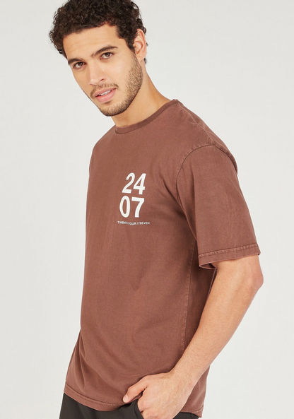 Printed T-shirt with Crew Neck and Short Sleeves-T Shirts & Vests-image-2