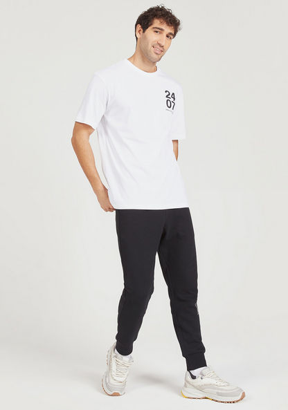 Printed Crew Neck T-shirt with Short Sleeves-T Shirts-image-2