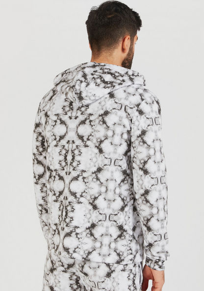 Printed Zip Through Jacket with Hood and Pockets-Jackets-image-3